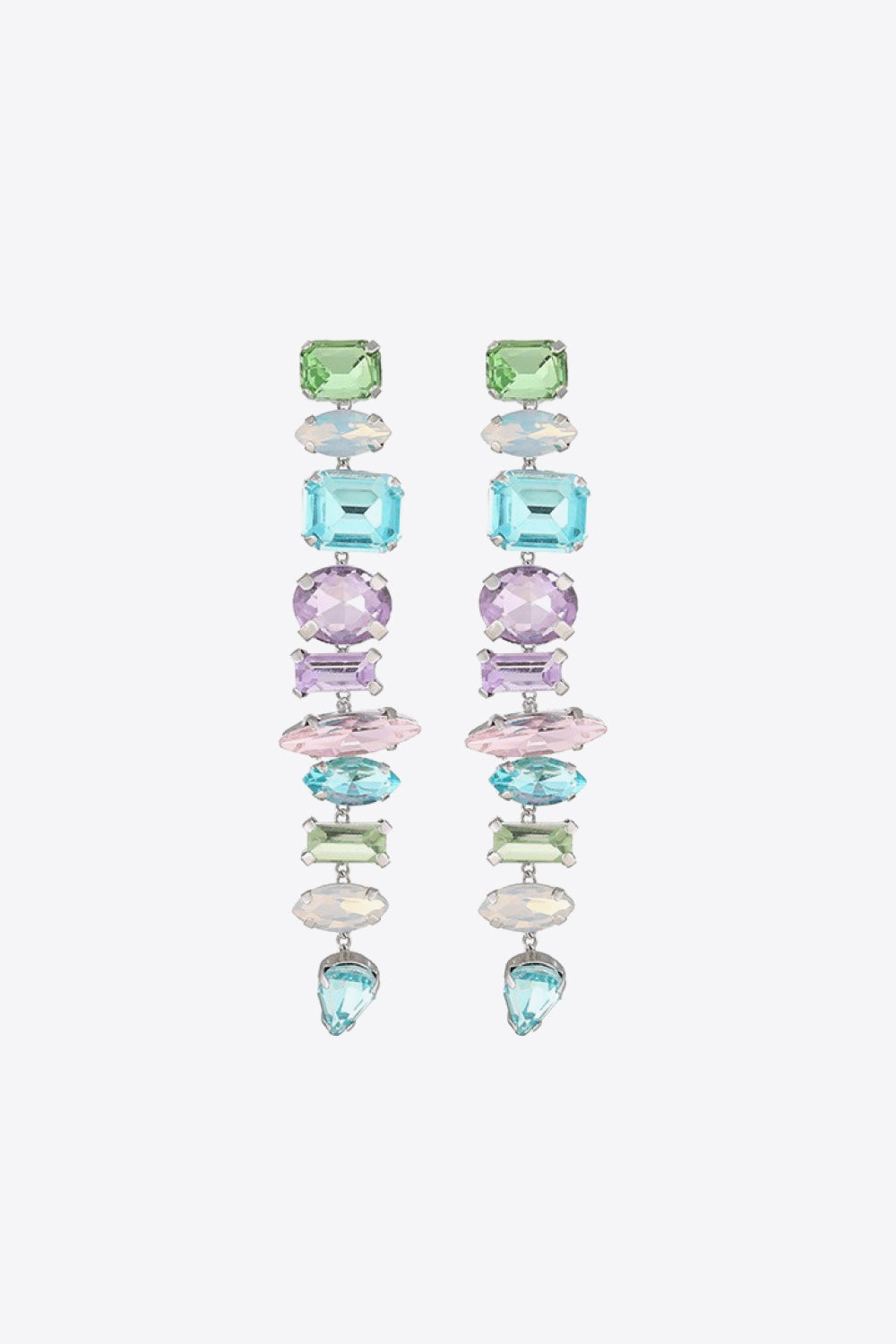 Multi-Colored Glass Stone Dangle Earrings - AllIn Computer