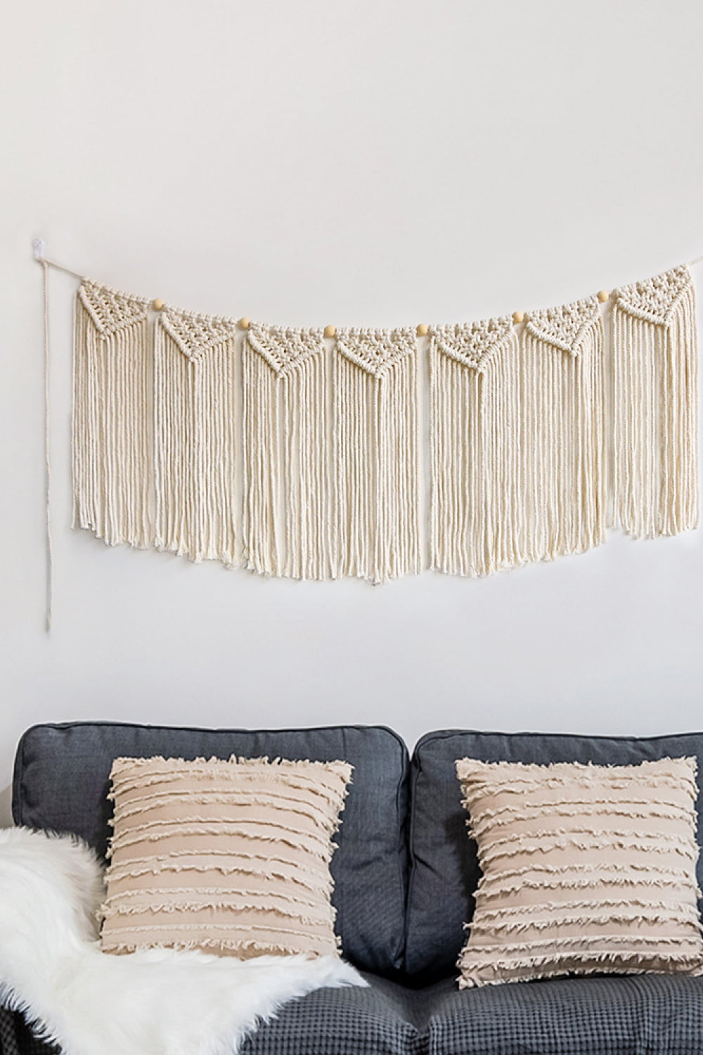 Fully Handmade Fringe Macrame Hanging Wall Piece - AllIn Computer