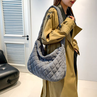 Corduroy Medium Shoulder Bag - AllIn Computer