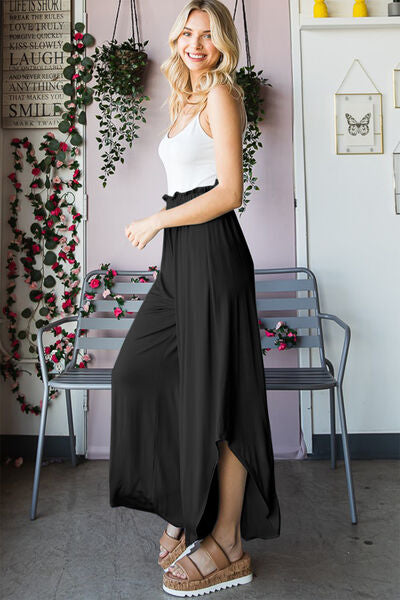 Heimish Full Size Frill Slit High Waist Wide Leg Pants - AllIn Computer