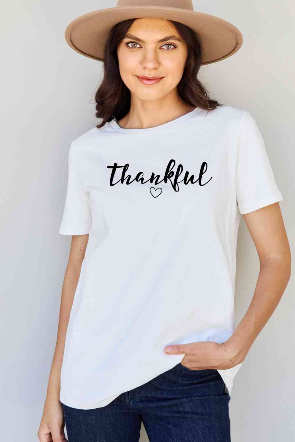 Simply Love Full Size THANKFUL Graphic T-Shirt - AllIn Computer