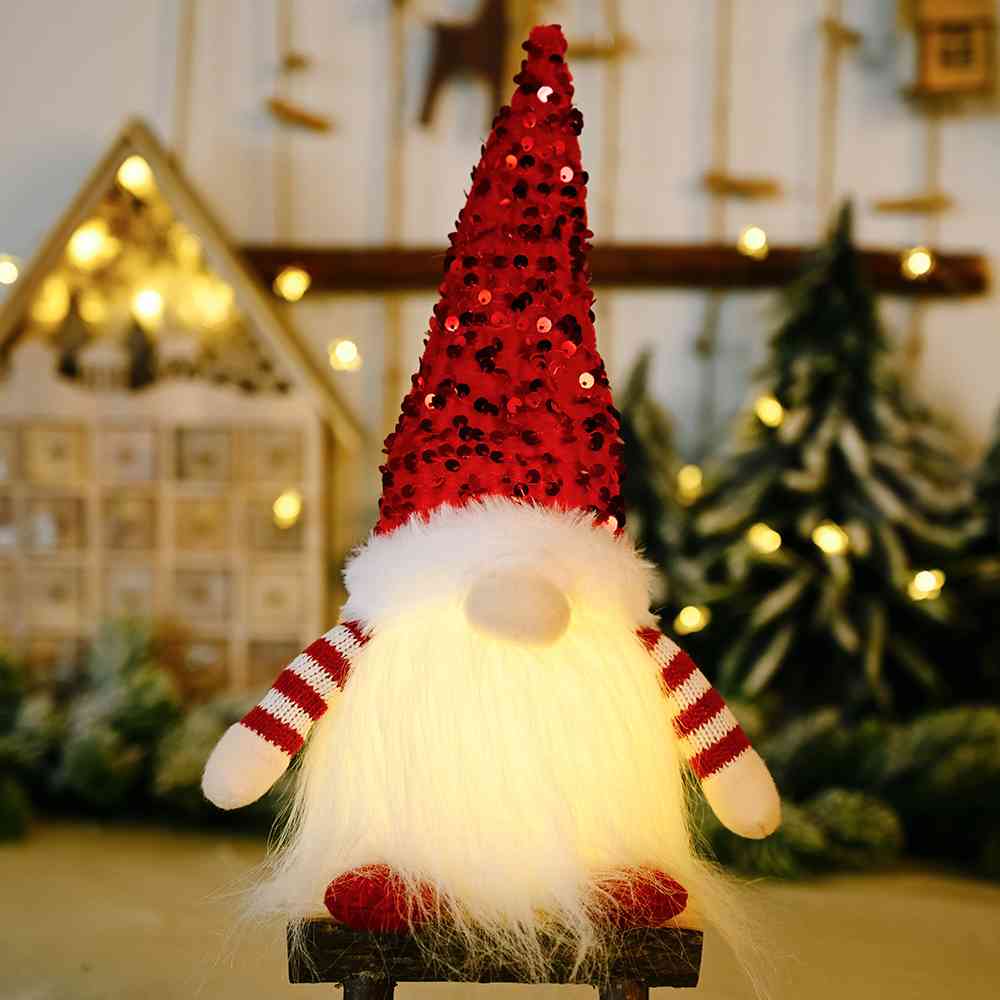 Sequin Light-Up Faceless Gnome - AllIn Computer