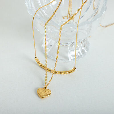 Heart Pendant Double-Layered Necklace - AllIn Computer