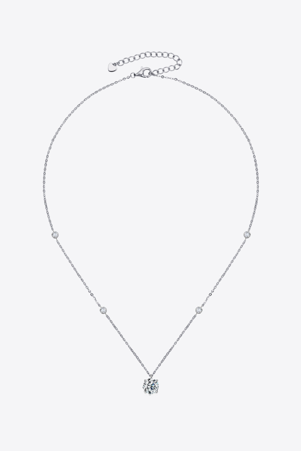 2 Carat Moissanite 4-Prong 925 Sterling Silver Necklace - AllIn Computer