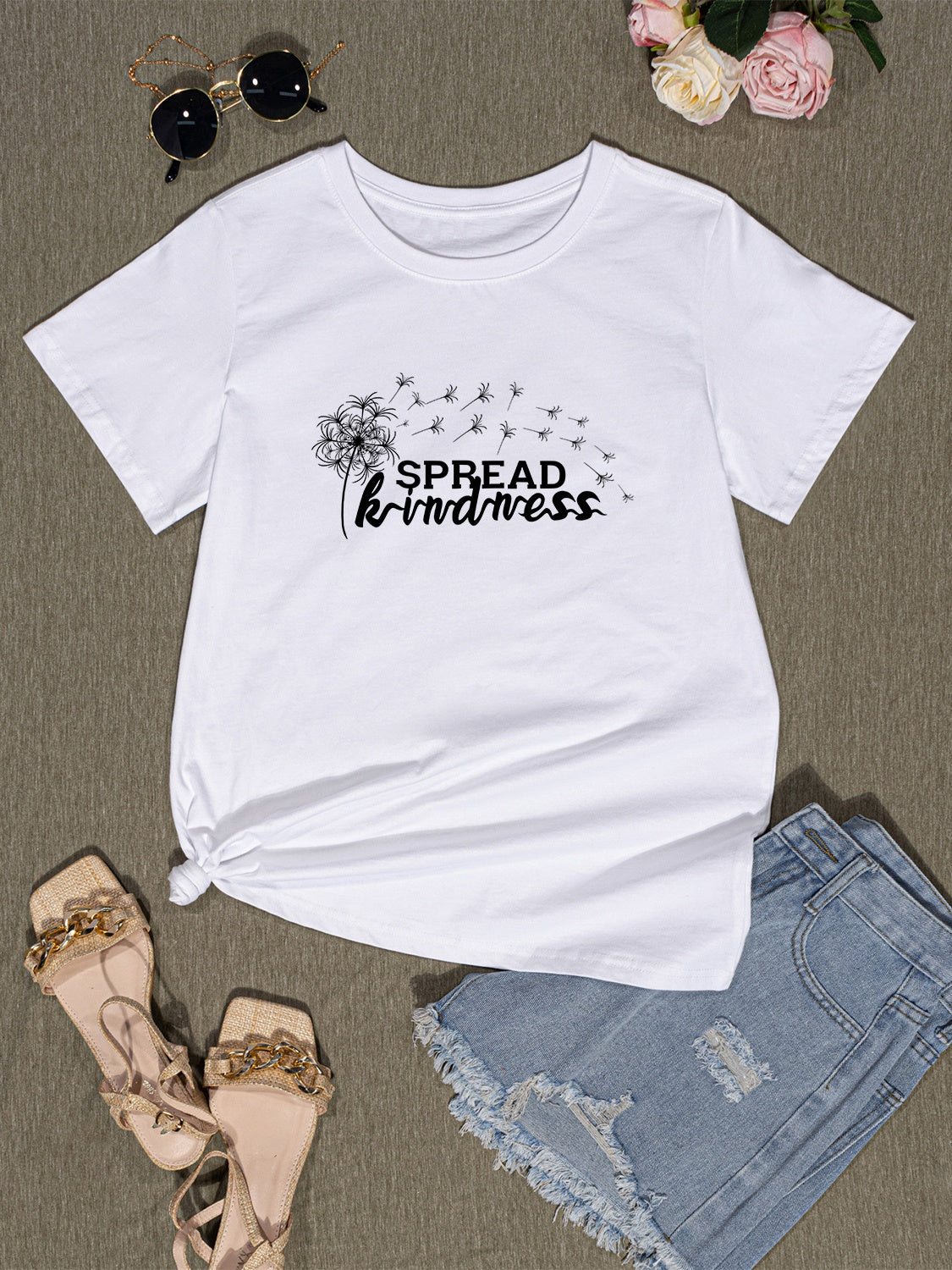 SPREAD KINDNESS Round Neck T-Shirt - AllIn Computer