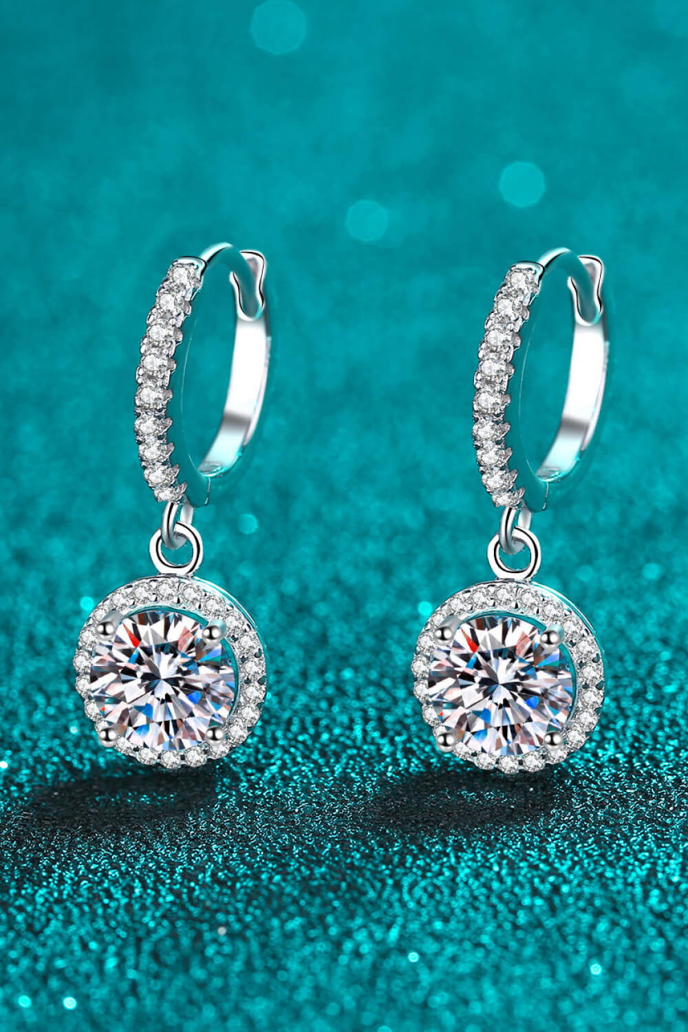 Moissanite Round-Shaped Drop Earrings - AllIn Computer