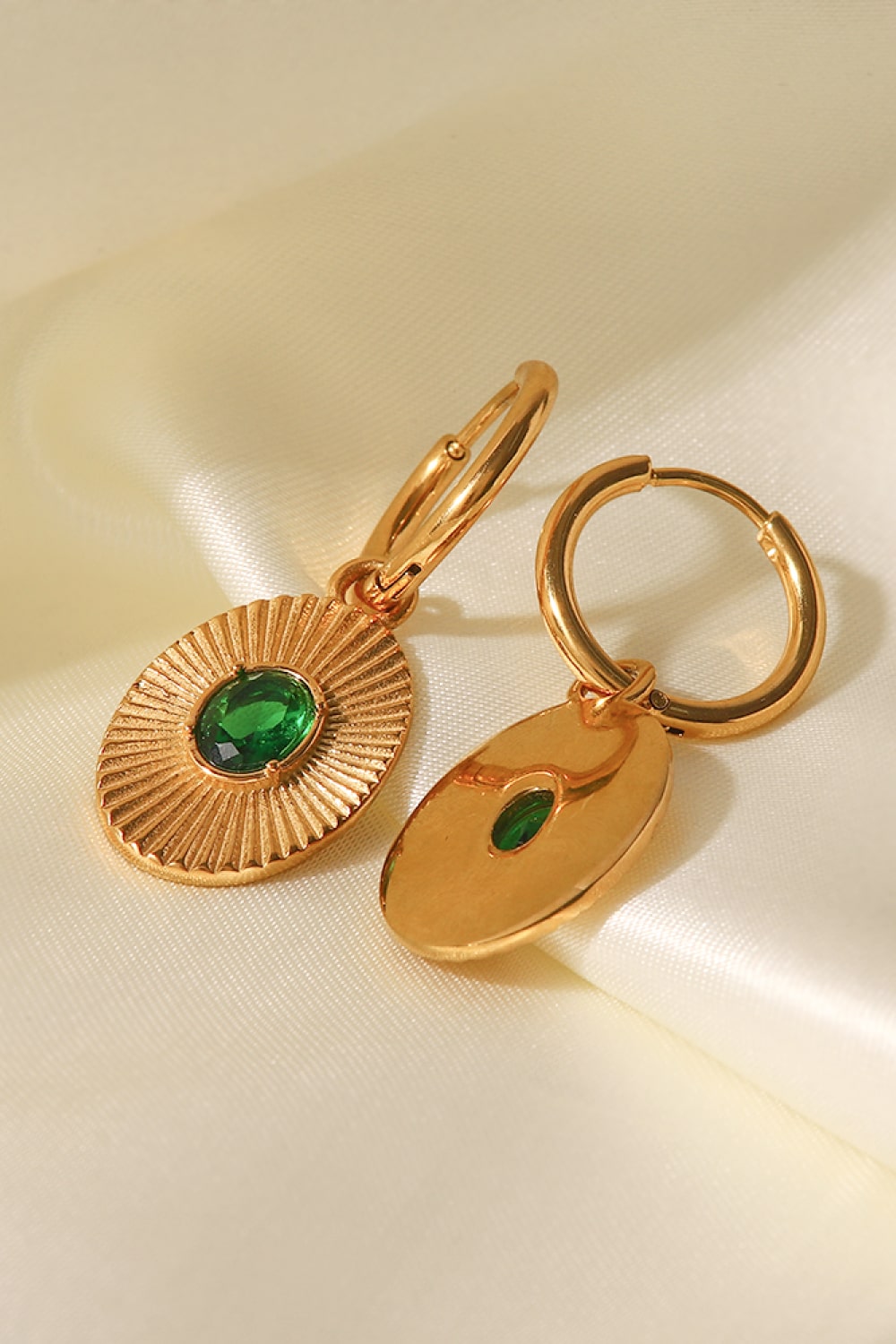 Stainless Steel Oval Dangle Earrings - AllIn Computer