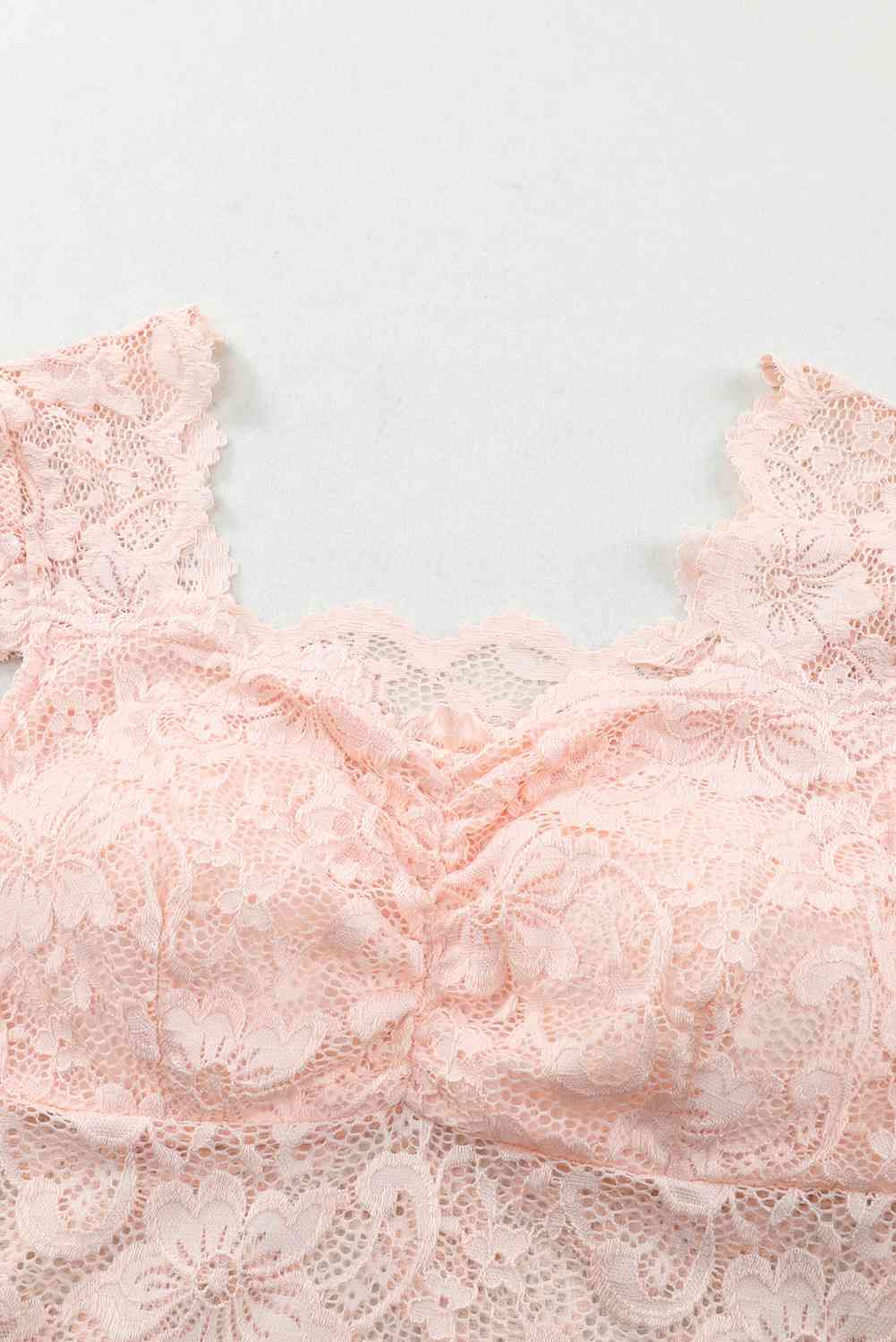 Ruched Sweetheart Neck Lace Bodysuit - AllIn Computer