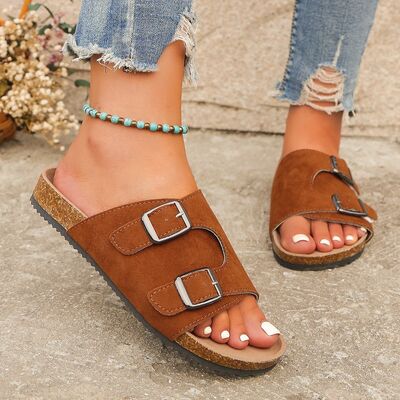 Metal Buckle Open Toe Sandals - AllIn Computer