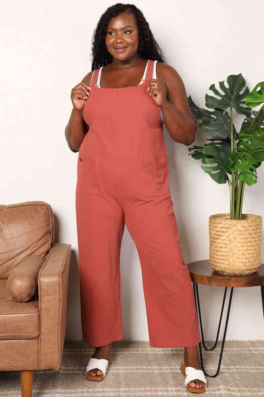 Double Take Wide Leg Overalls with Front Pockets - AllIn Computer