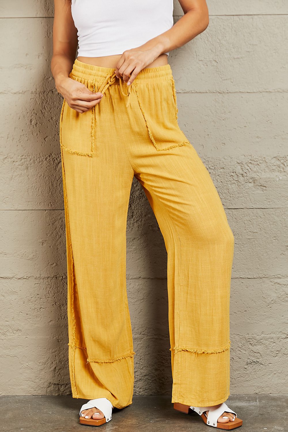 HEYSON Love Me Full Size Mineral Wash Wide Leg Pants - AllIn Computer