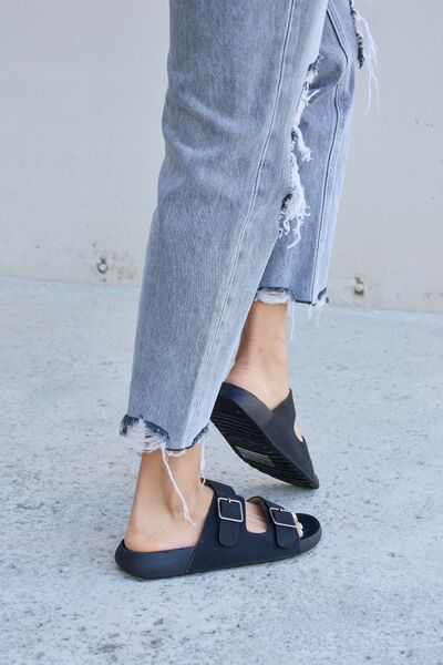 Forever Link Double Buckle Open-Toe Sandals - AllIn Computer