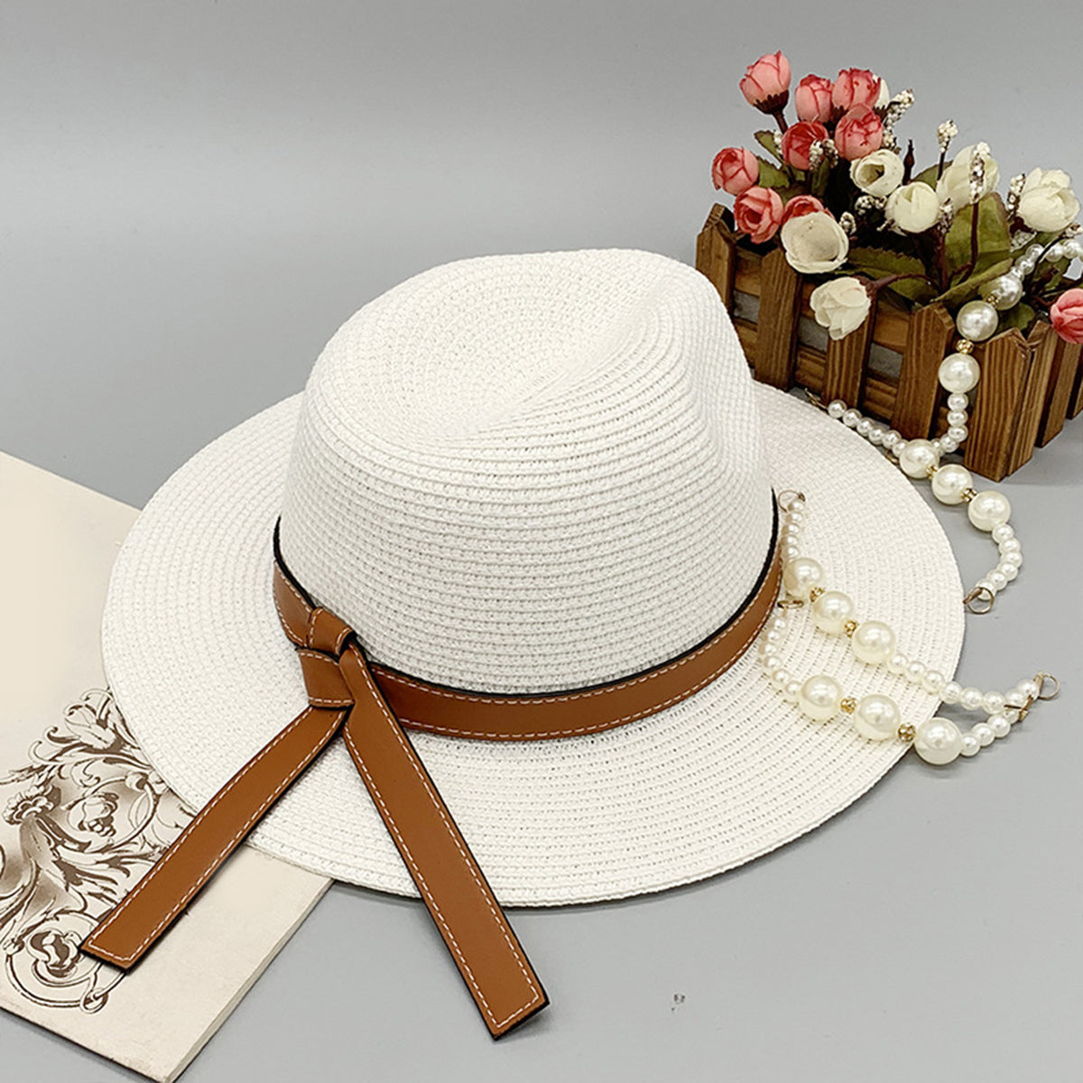 Wide Brim Paper Braided Hat - AllIn Computer