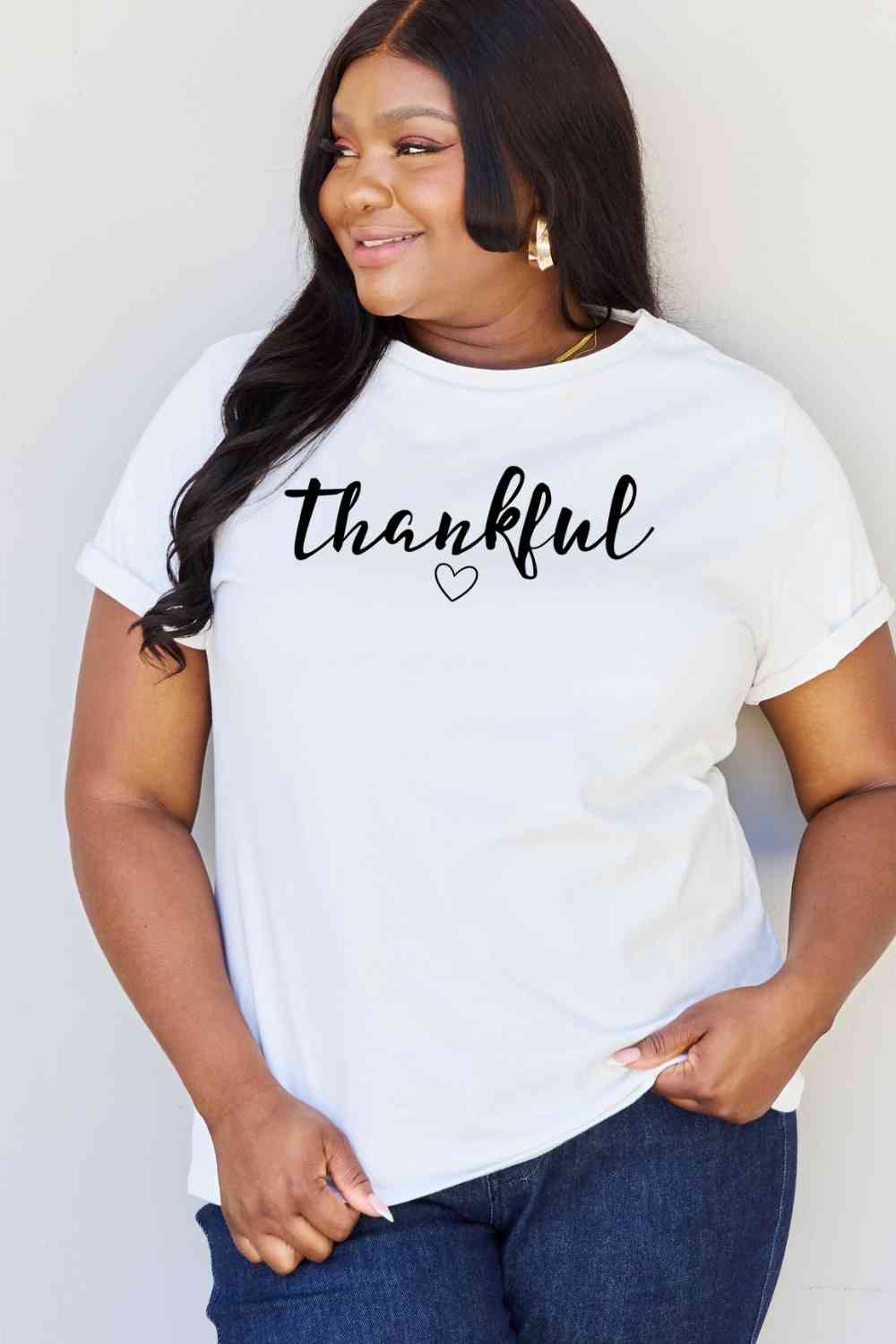 Simply Love Full Size THANKFUL Graphic T-Shirt - AllIn Computer