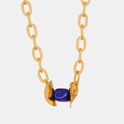 Natural Stone Pendant Titanium Steel Necklace - AllIn Computer