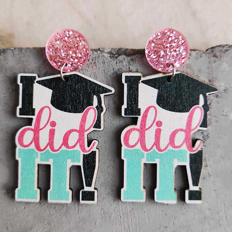 School Theme Wooden Dangle Earrings - AllIn Computer