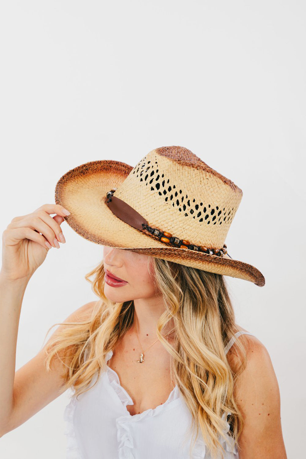 Fame Cutout Wide Brim Straw Hat - AllIn Computer