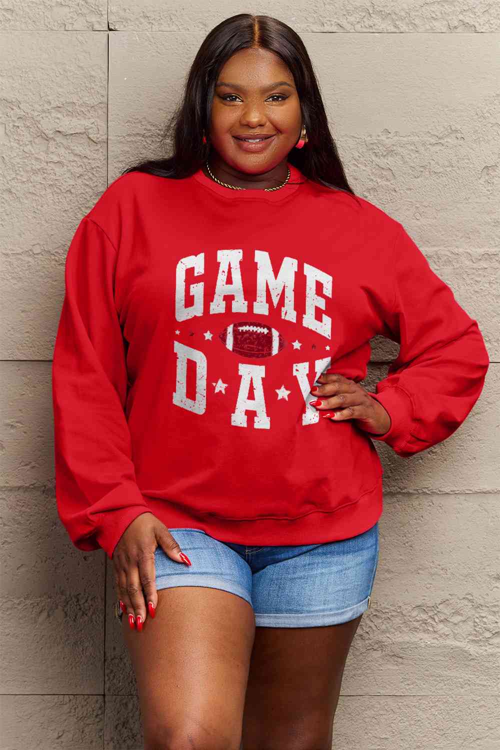 Simply Love Full Size GAME DAY Graphic Sweatshirt - AllIn Computer