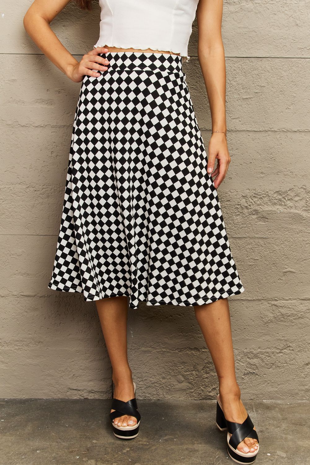 Ninexis Wide Waistband Knee Length Skirt - AllIn Computer