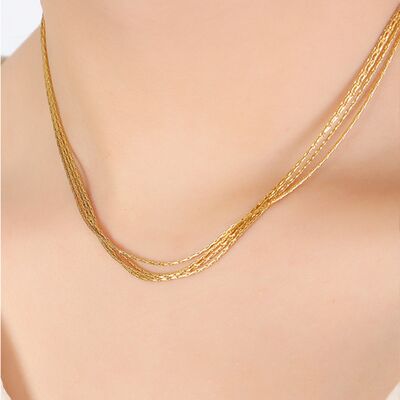 18K Gold-Plated Multi-Layer Clavicle Chain Necklace - AllIn Computer