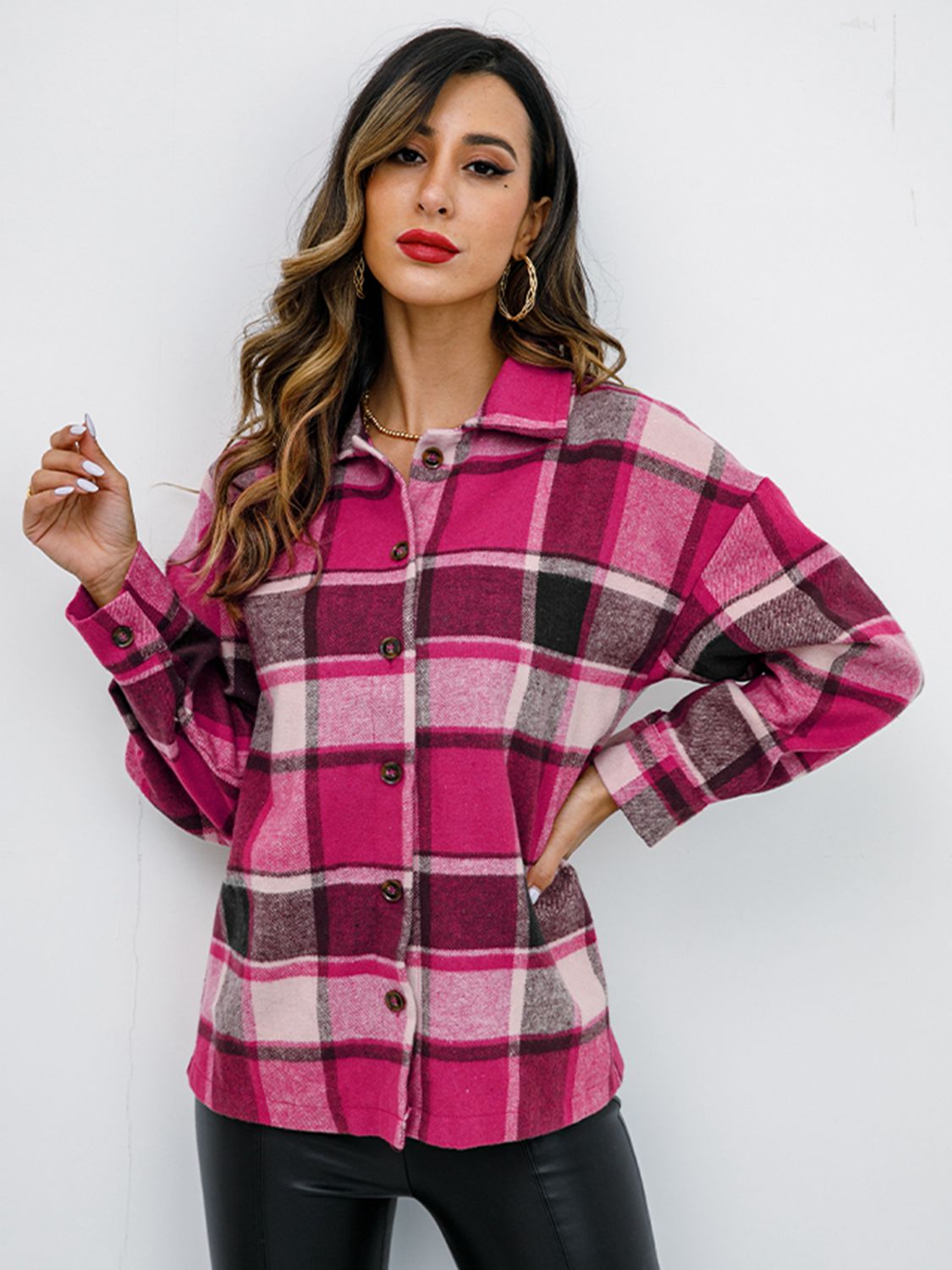 Plaid Button-Down Jacket - AllIn Computer