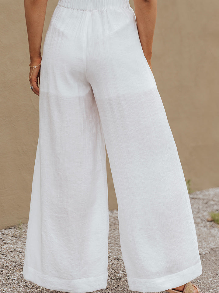 Wide Leg Buttoned Pants - AllIn Computer