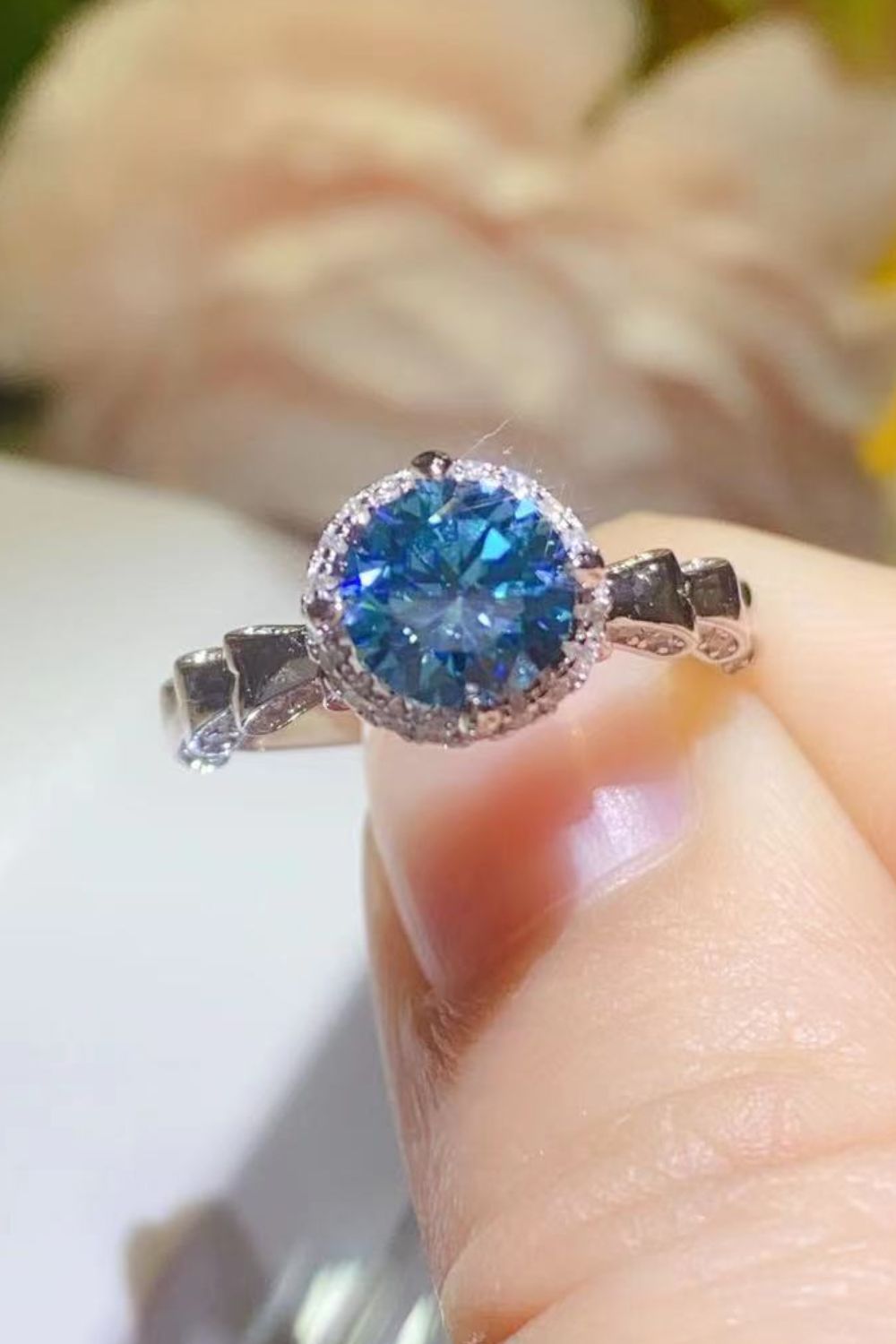 925 Sterling Silver 1 Carat Moissanite Cluster Ring - AllIn Computer
