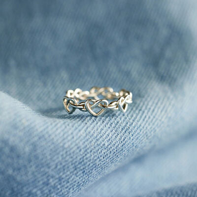 Knotted Hearts 925 Sterling Silver Open Ring - AllIn Computer