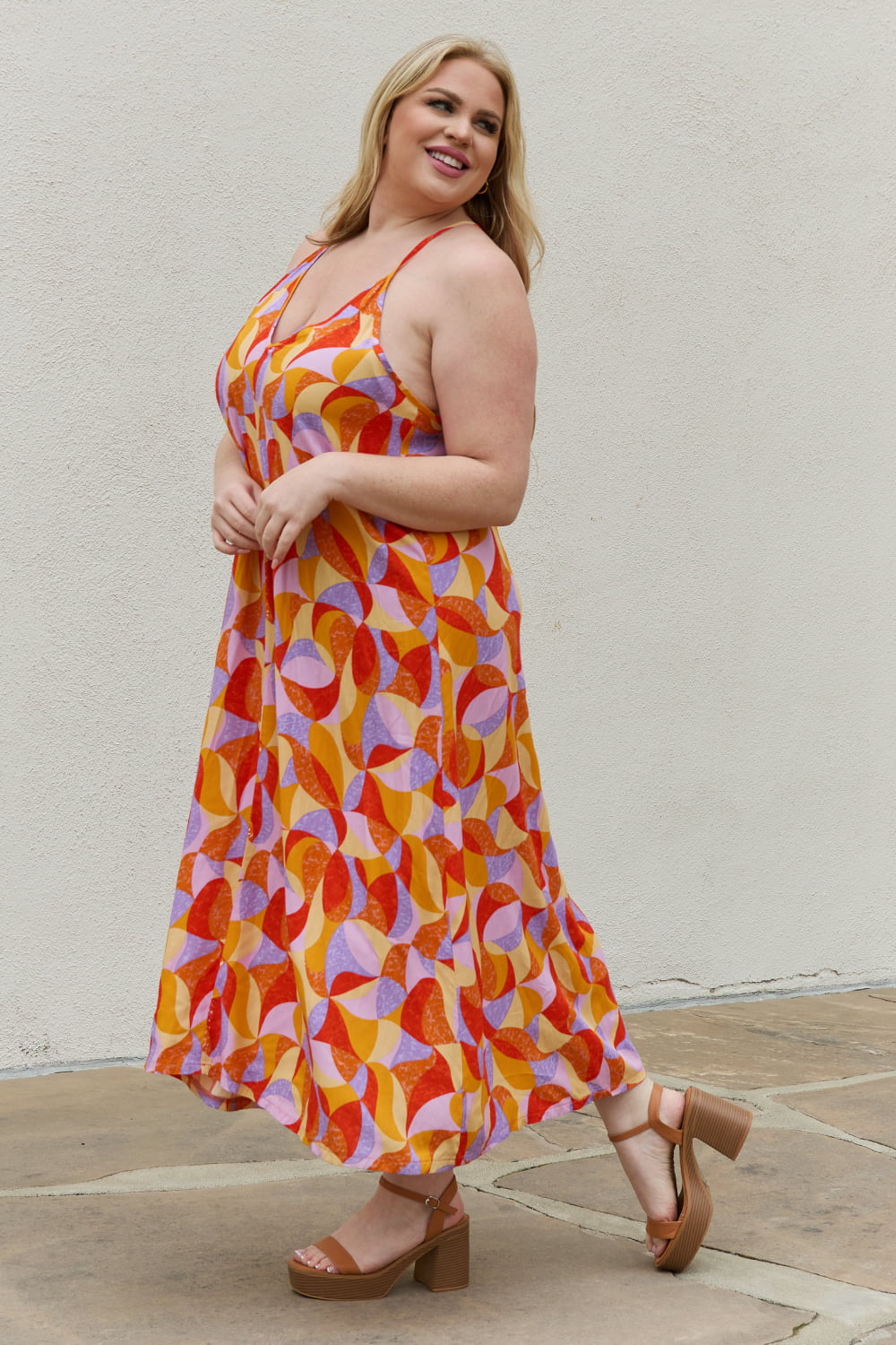 And The Why Full Size Printed Sleeveless Maxi Dress - AllIn Computer