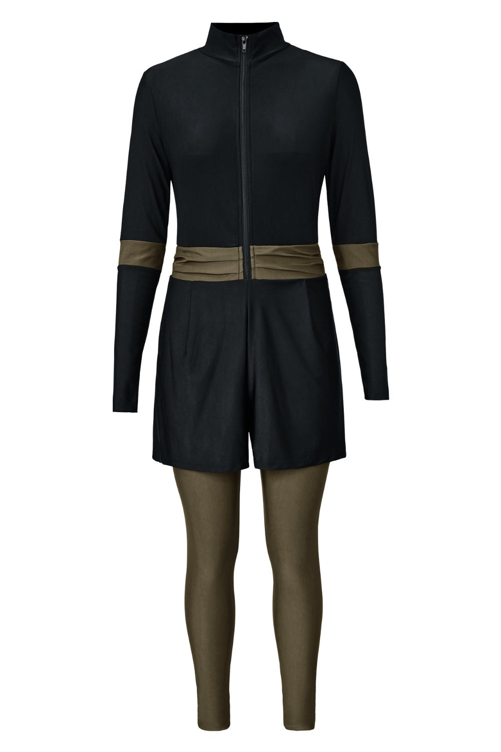Zip Up Long Sleeve One-Piece Swimwear - AllIn Computer