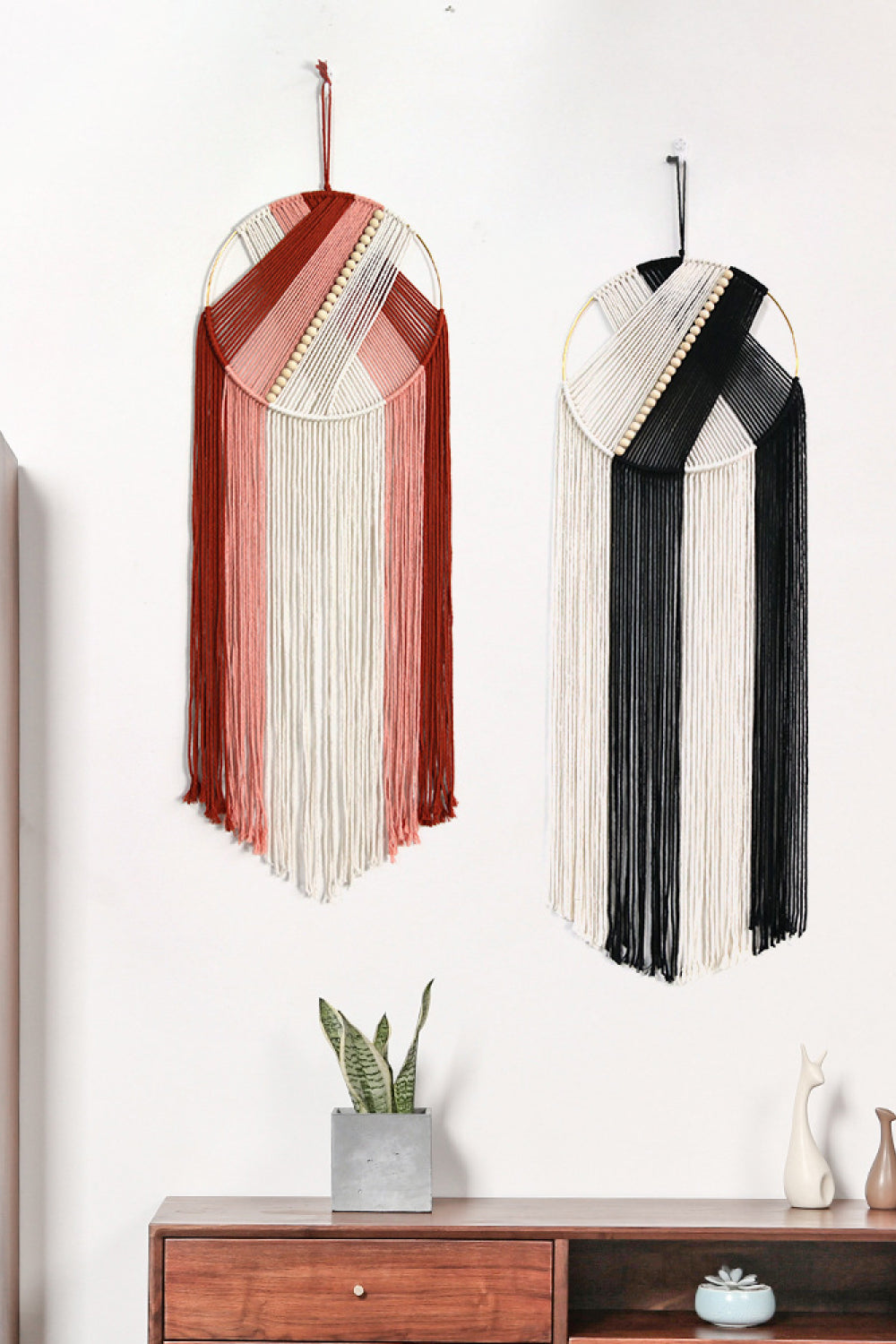 Contrast Macrame Hoop Hanging Wall Piece - AllIn Computer