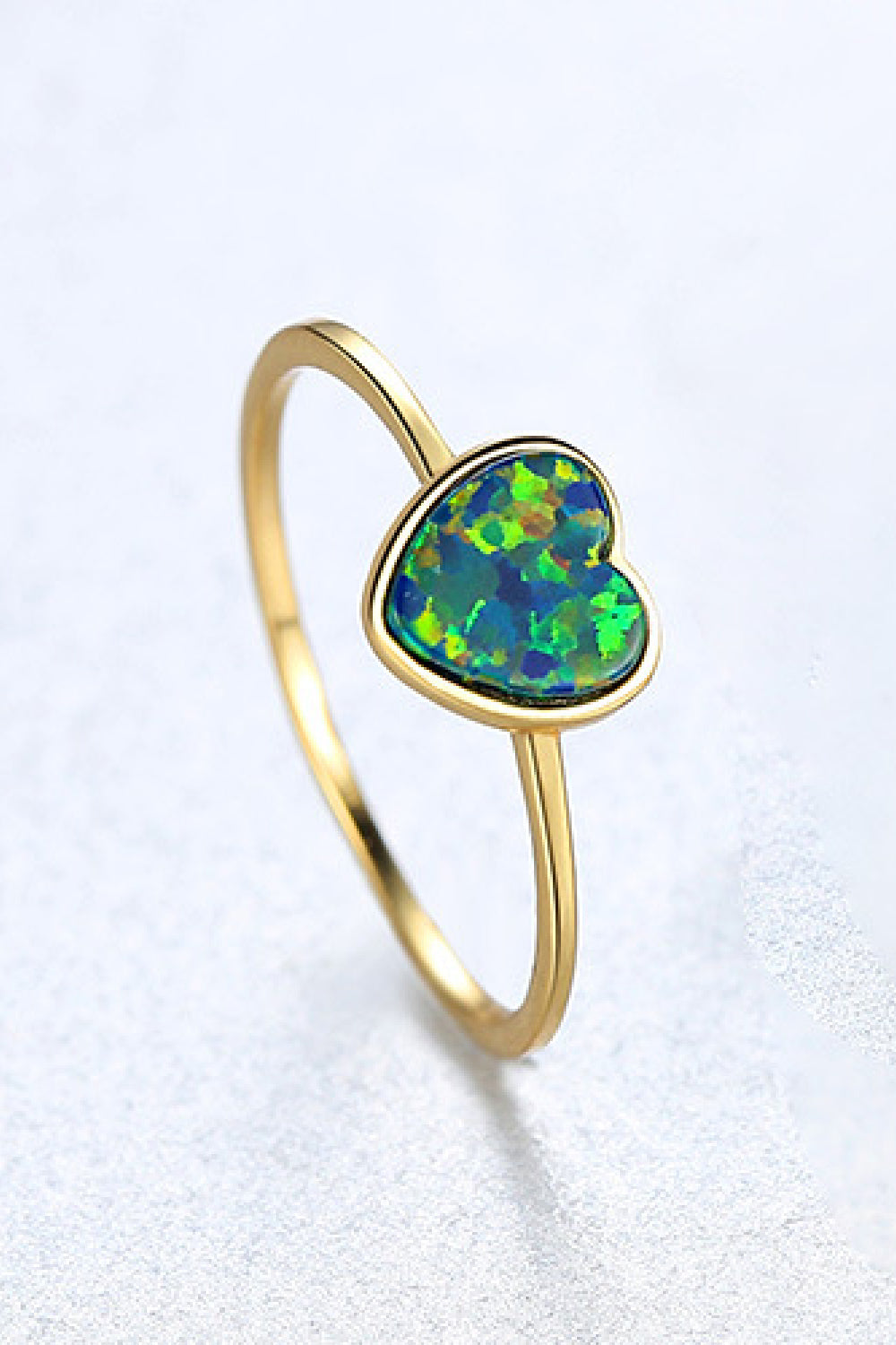 Opal Heart 925 Sterling Silver Ring - AllIn Computer