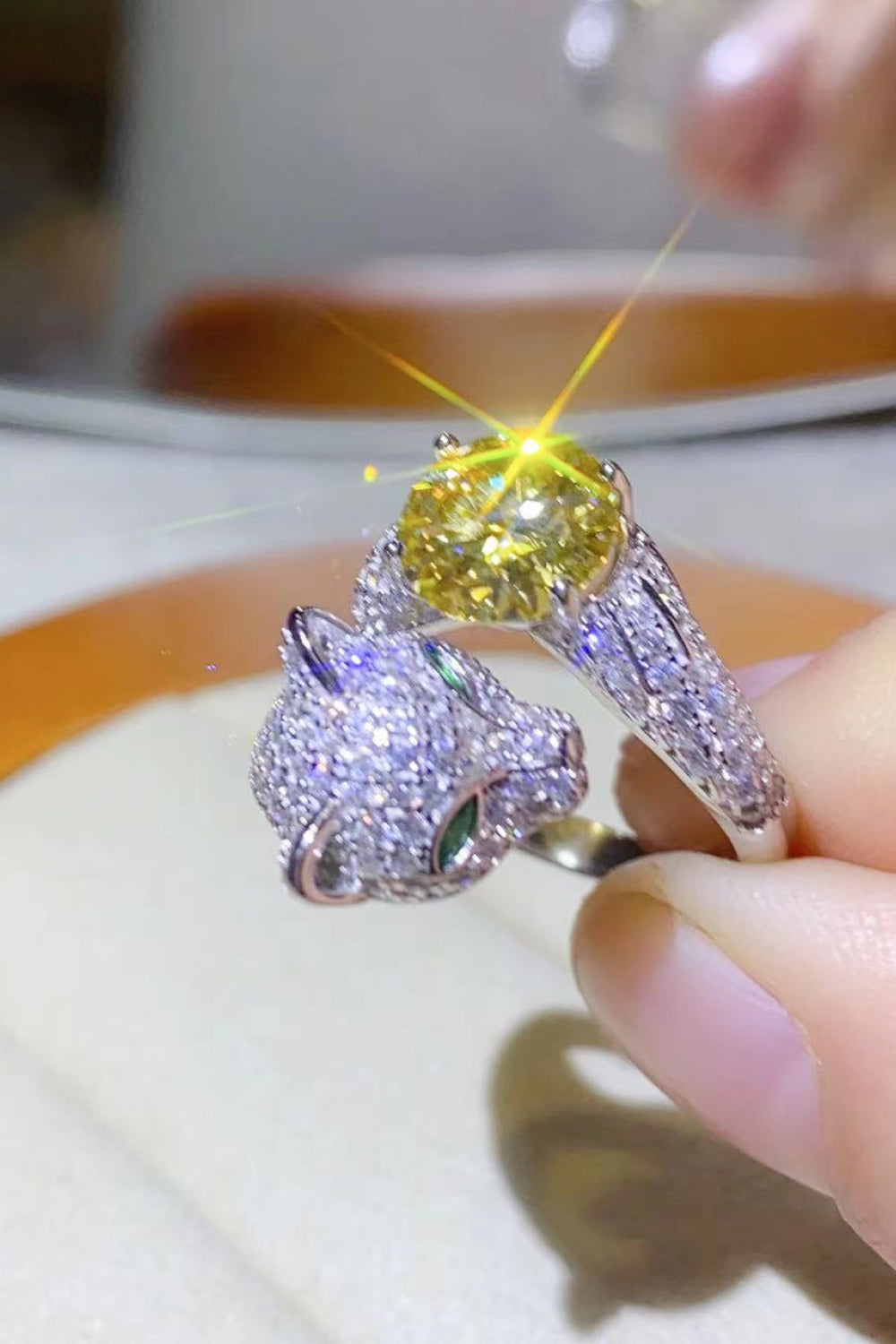2 Carat Yellow Moissanite Animal Bypass Ring - AllIn Computer