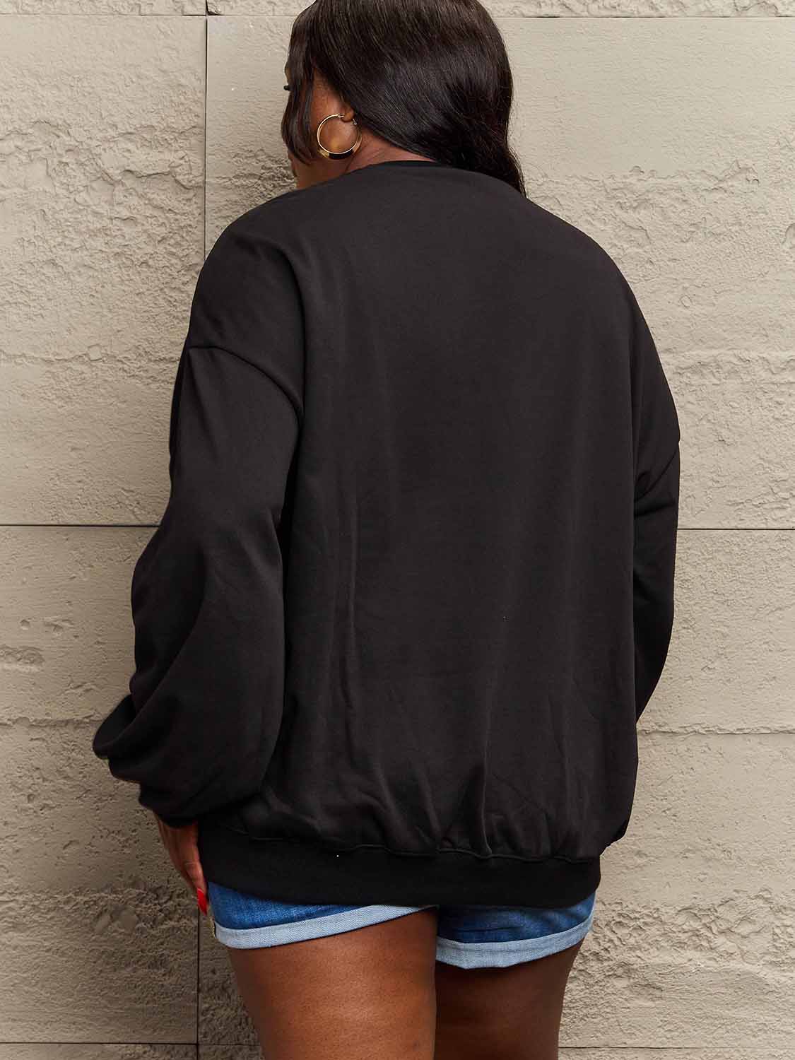 Simply Love Full Size Dropped Shoulder Sweatshirt - AllIn Computer