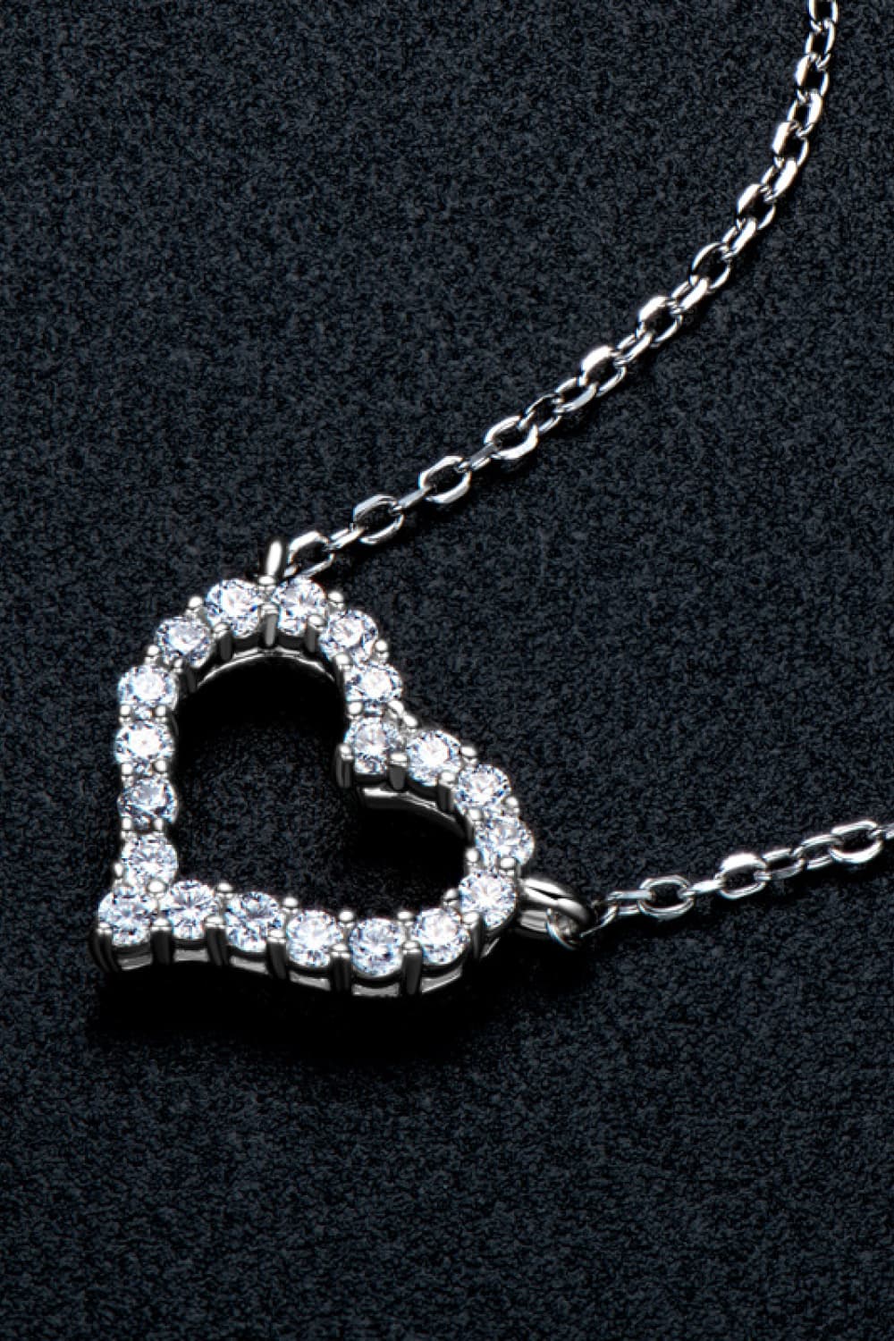 Adored Moissanite Platinum-Plated Heart Necklace - AllIn Computer