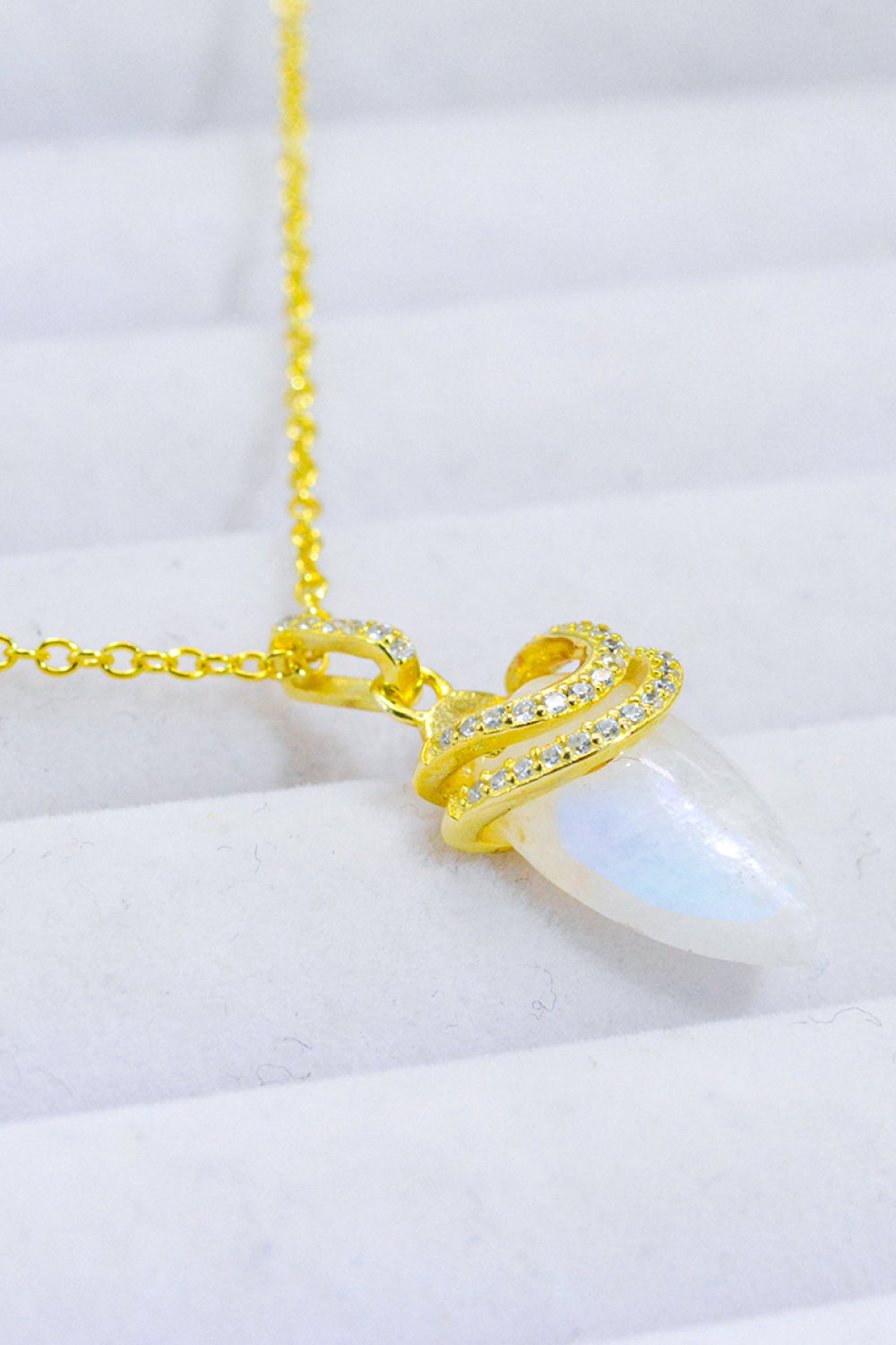 18K Gold-Plated Moonstone Pendant Necklace - AllIn Computer