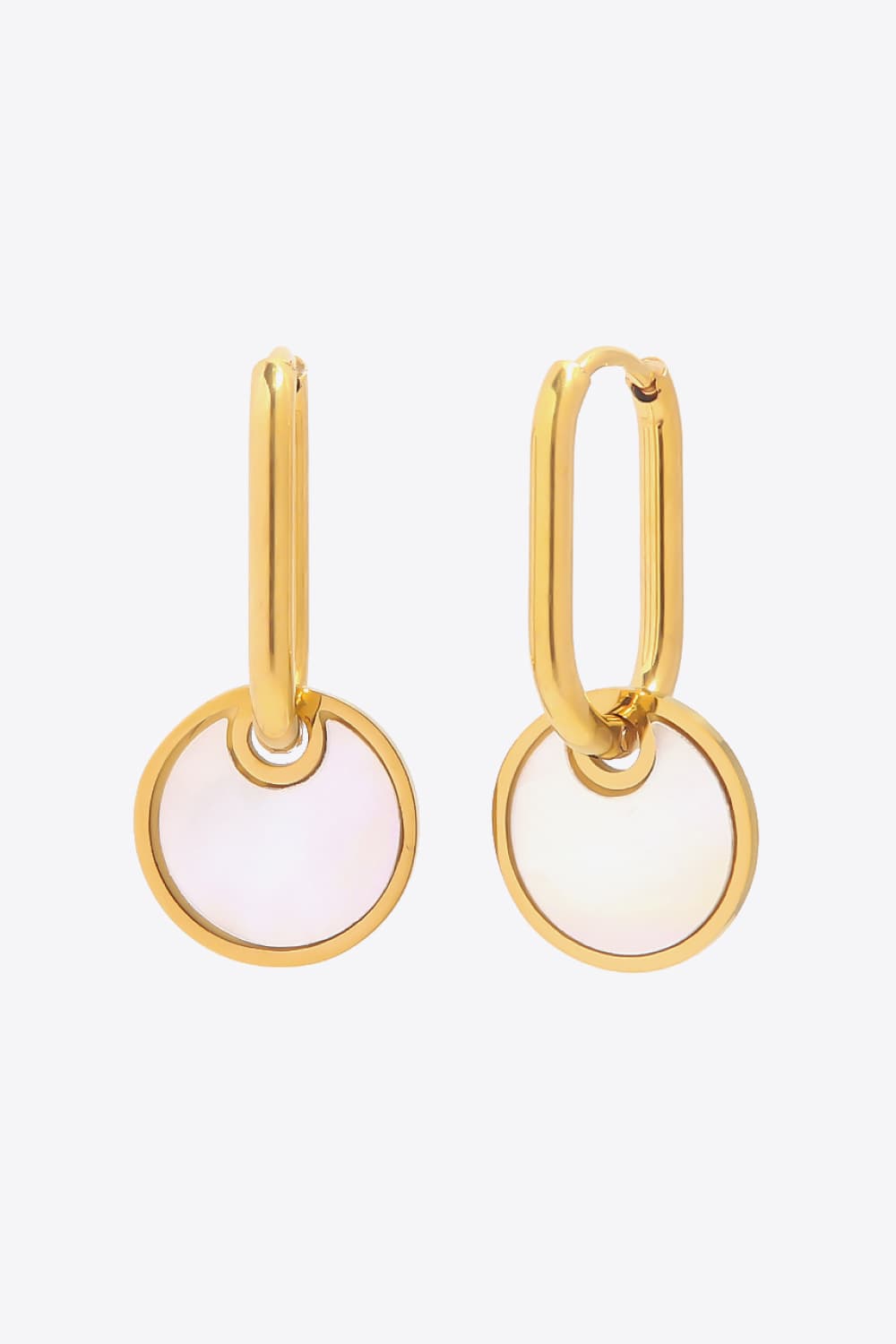 Copper White Mother-Of-Pearl Drop Earrings - AllIn Computer