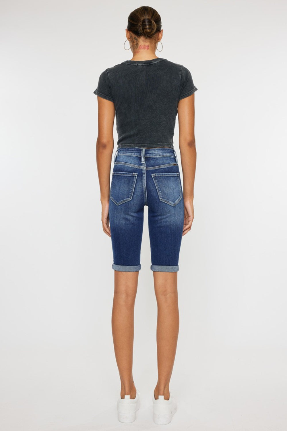 Kancan Full Size Cat's Whiskers Button Fly Denim Shorts - AllIn Computer