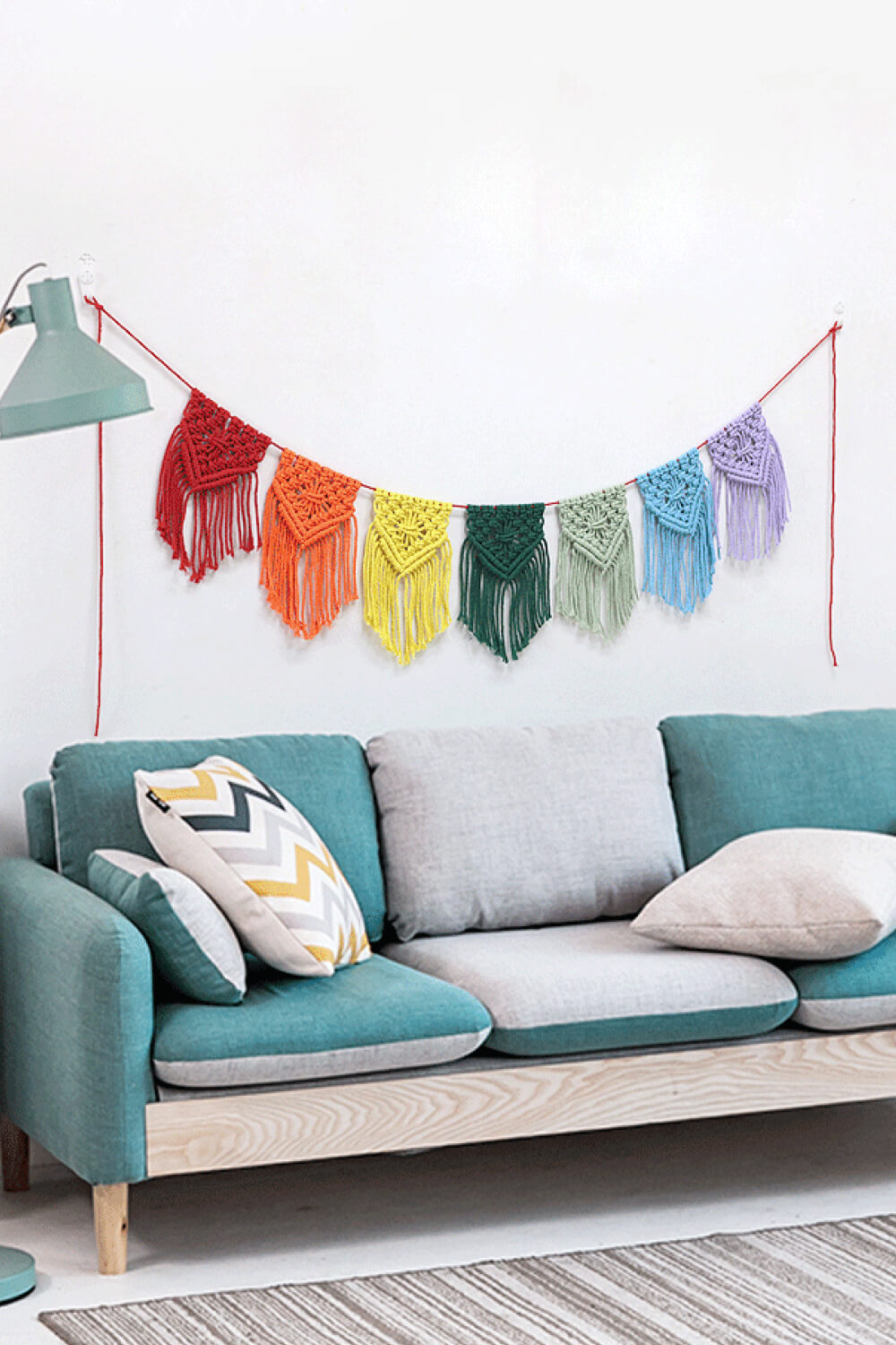 Rainbow Fringe Macrame Banner - AllIn Computer