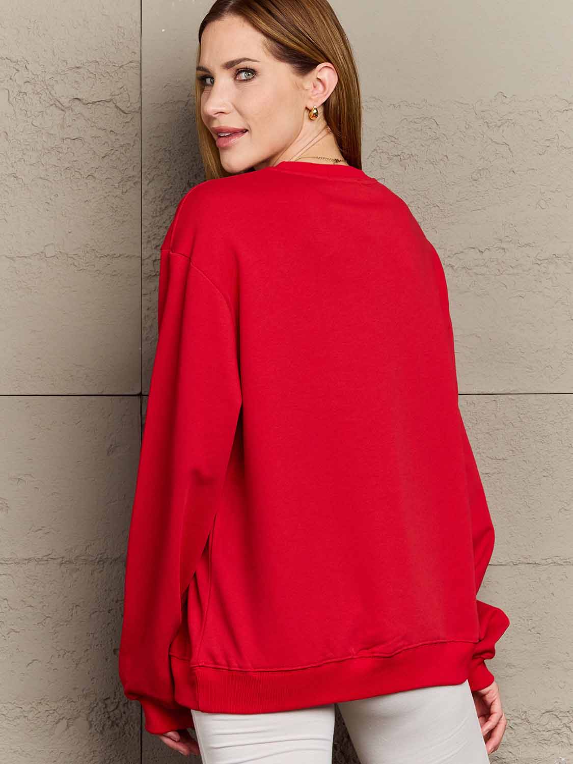 Simply Love Full Size Dropped Shoulder Sweatshirt - AllIn Computer