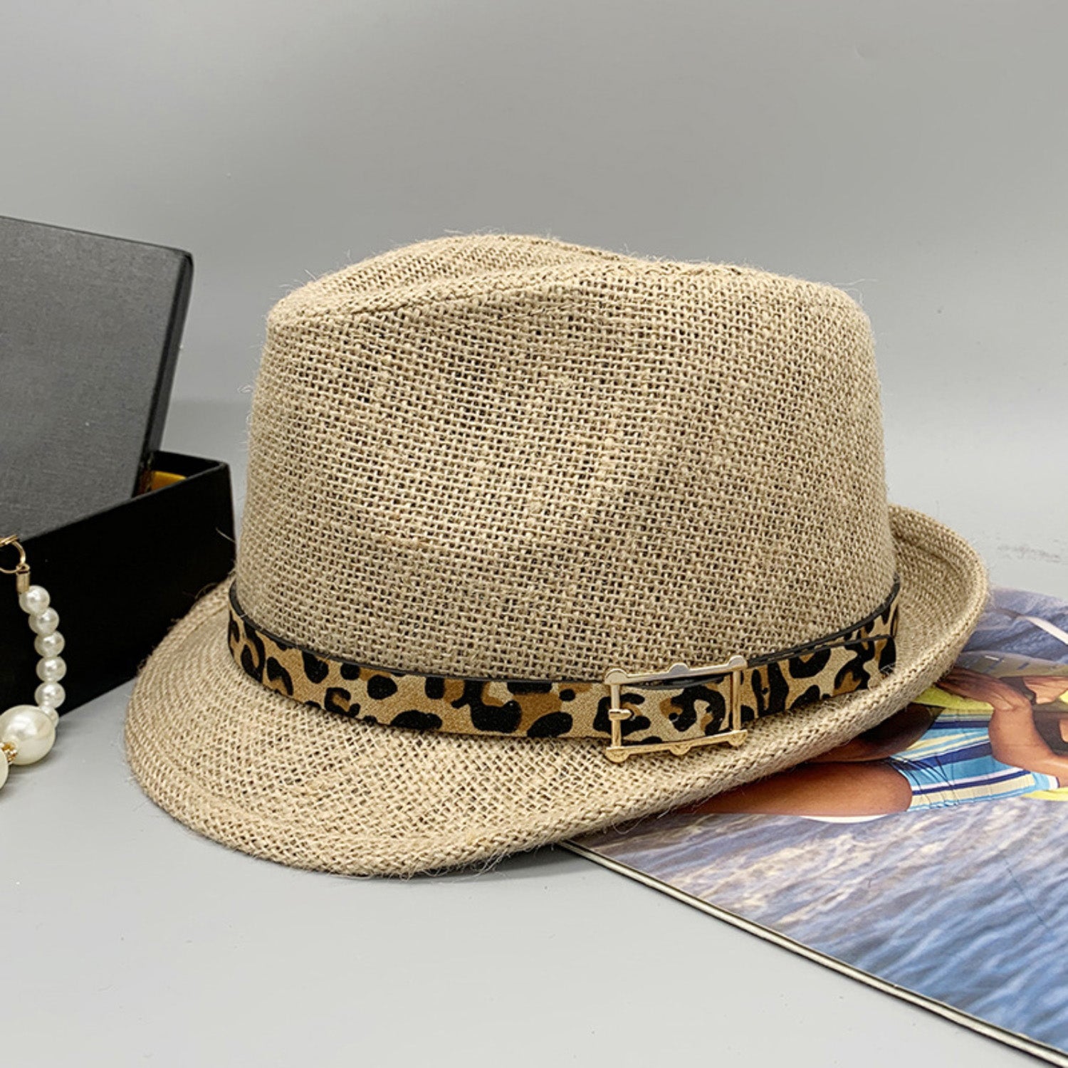 Short Brim Jute Cloth Hat - AllIn Computer