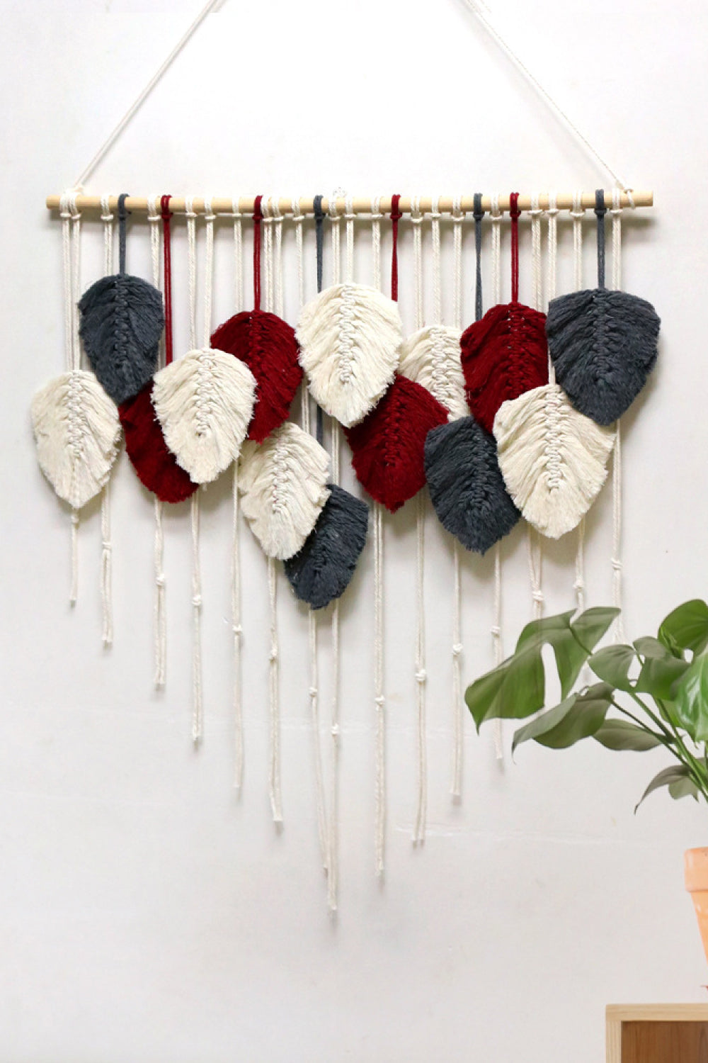 Hand-Woven Feather Macrame Hanging Wall Piece - AllIn Computer