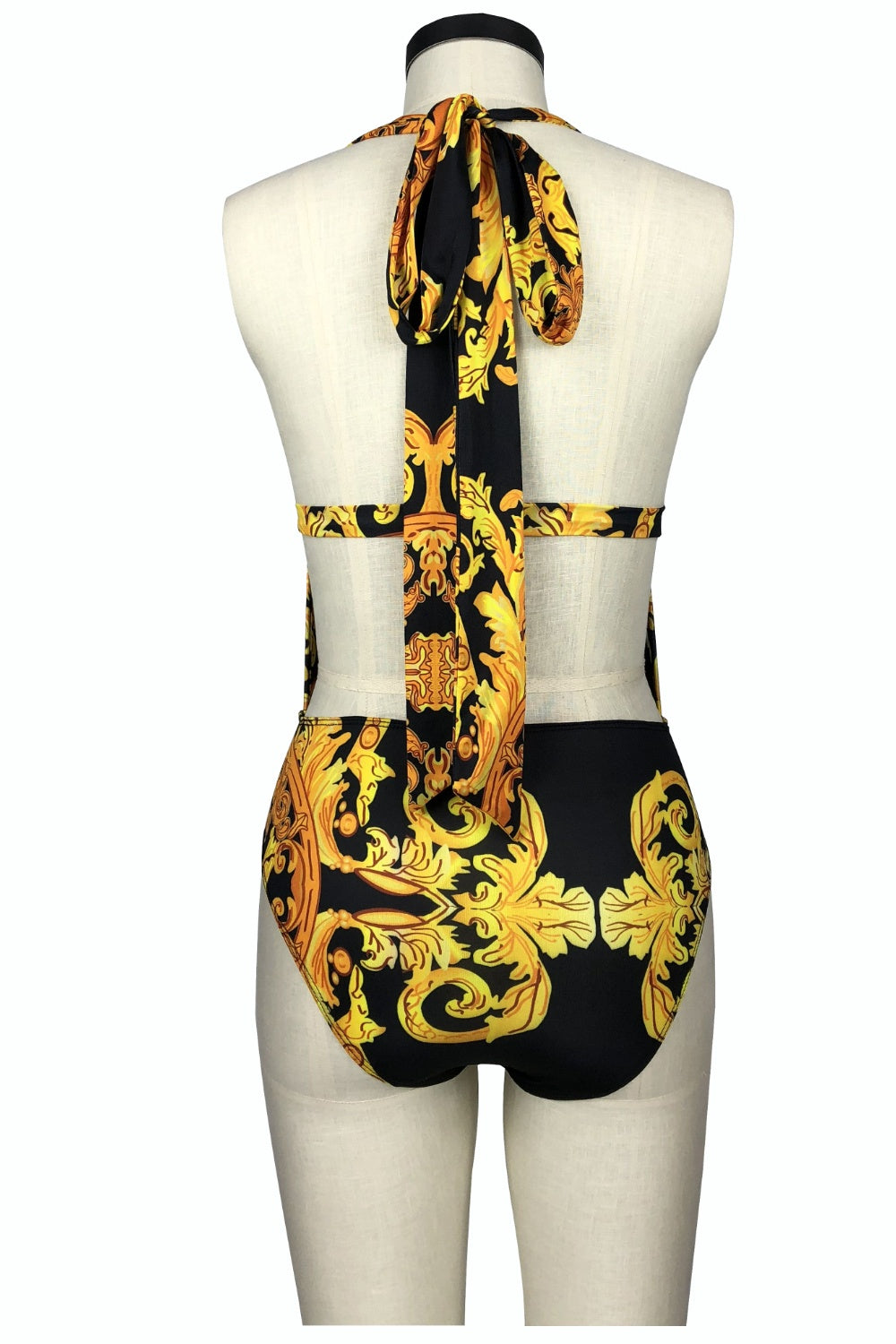 Printed Plunge One-Piece and Cover Up Swim Set - AllIn Computer