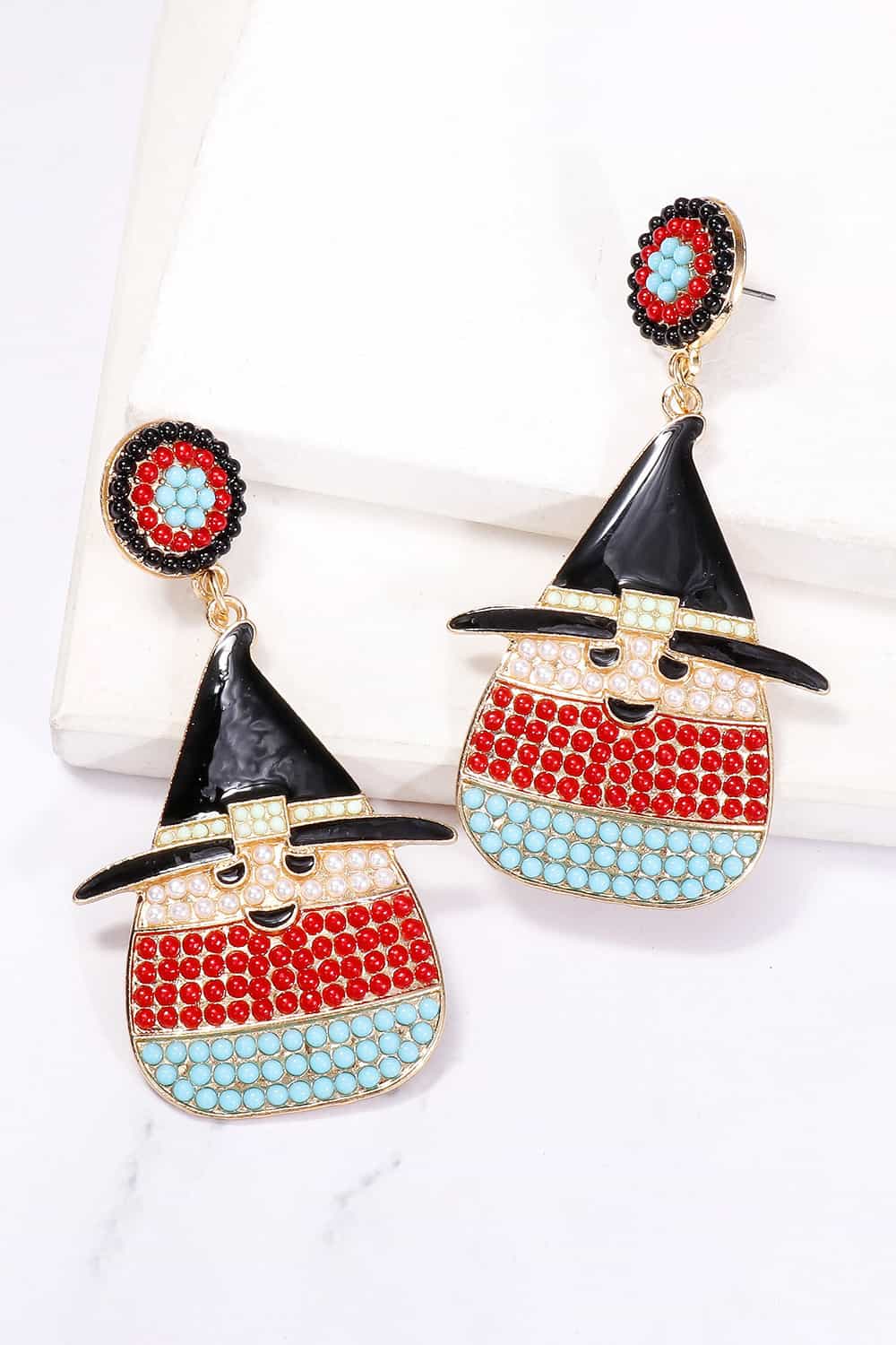 Witch's Hat Shape Synthetic Pearl Dangle Earrings - AllIn Computer