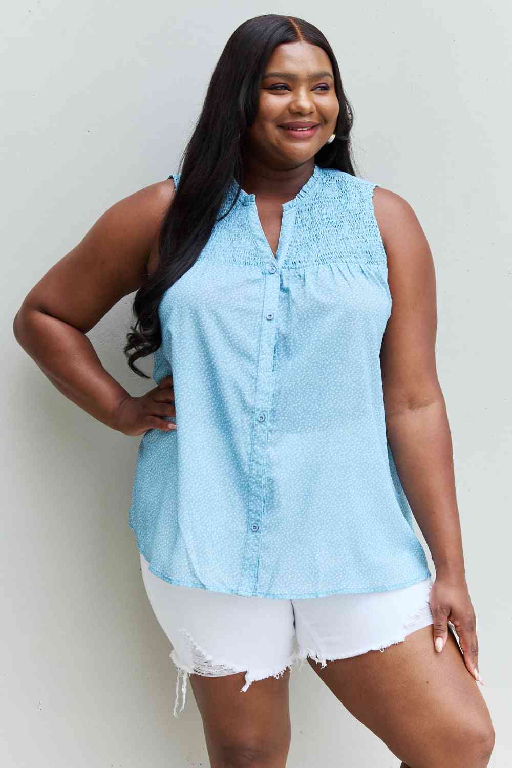 HEYSON She Means Business Full Size Ruffled Floral Flare Shirt - AllIn Computer