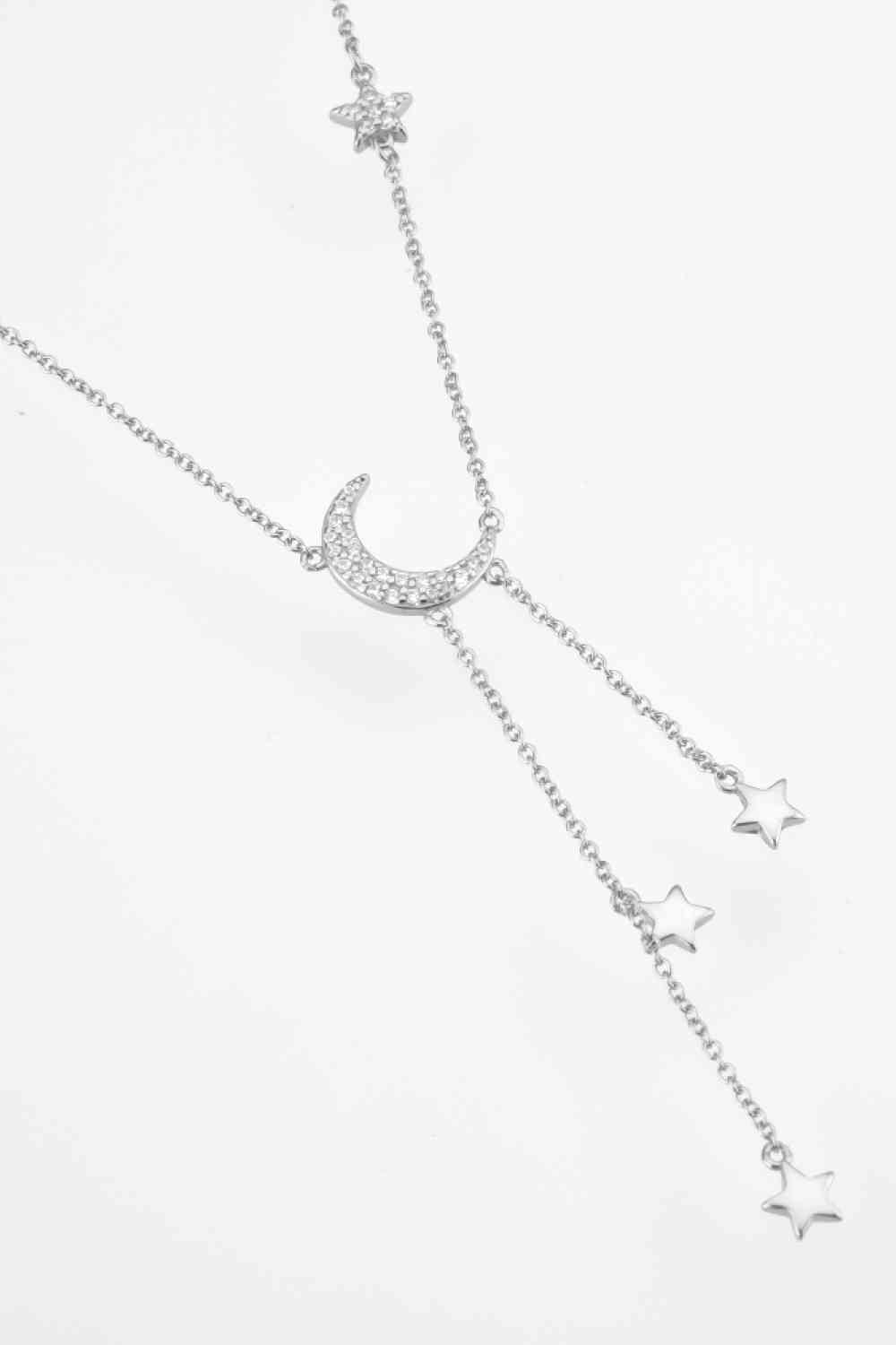 Inlaid Zircon Star and Moon Necklace - AllIn Computer