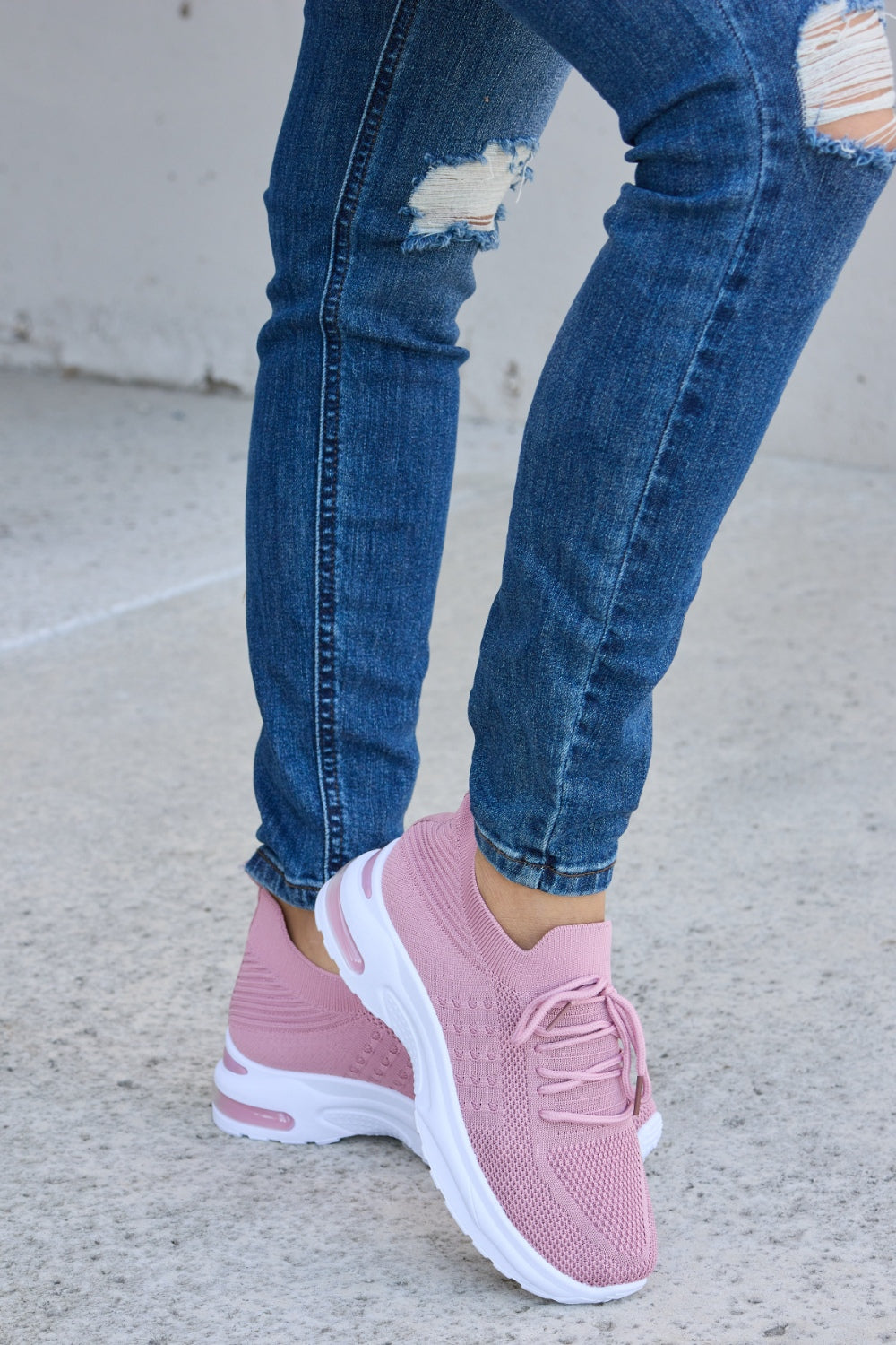 Forever Link Breathable Mesh Lace-up Round Toe Athletic Shoes - AllIn Computer