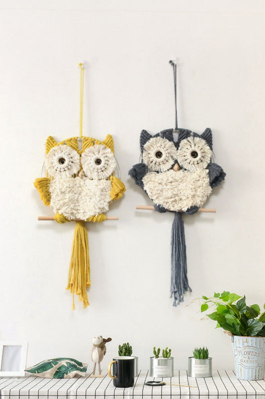 Hand-Woven Tassel Owl Macrame Hanging Wall Piece - AllIn Computer