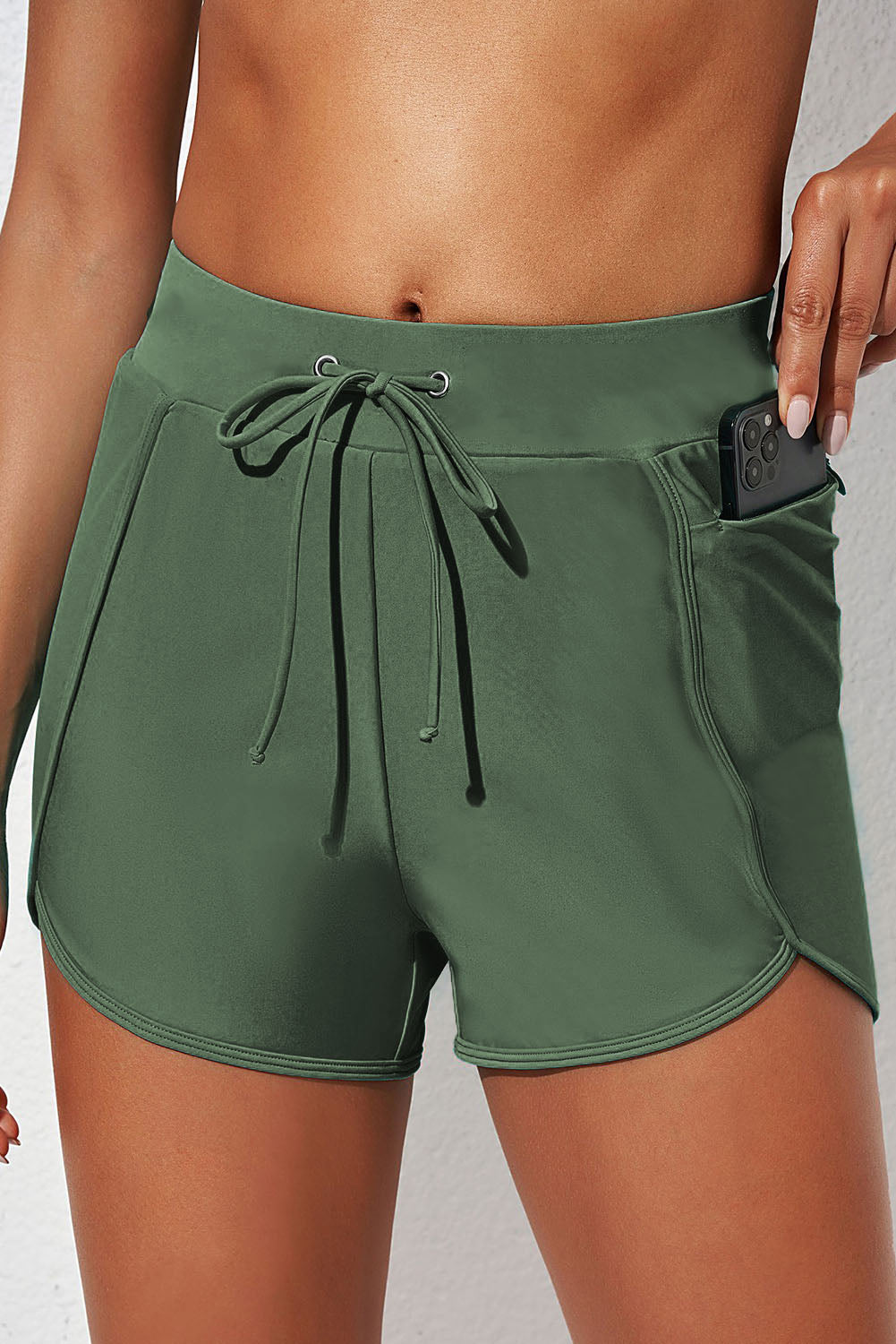 Drawstring Waist Swim Shorts - AllIn Computer
