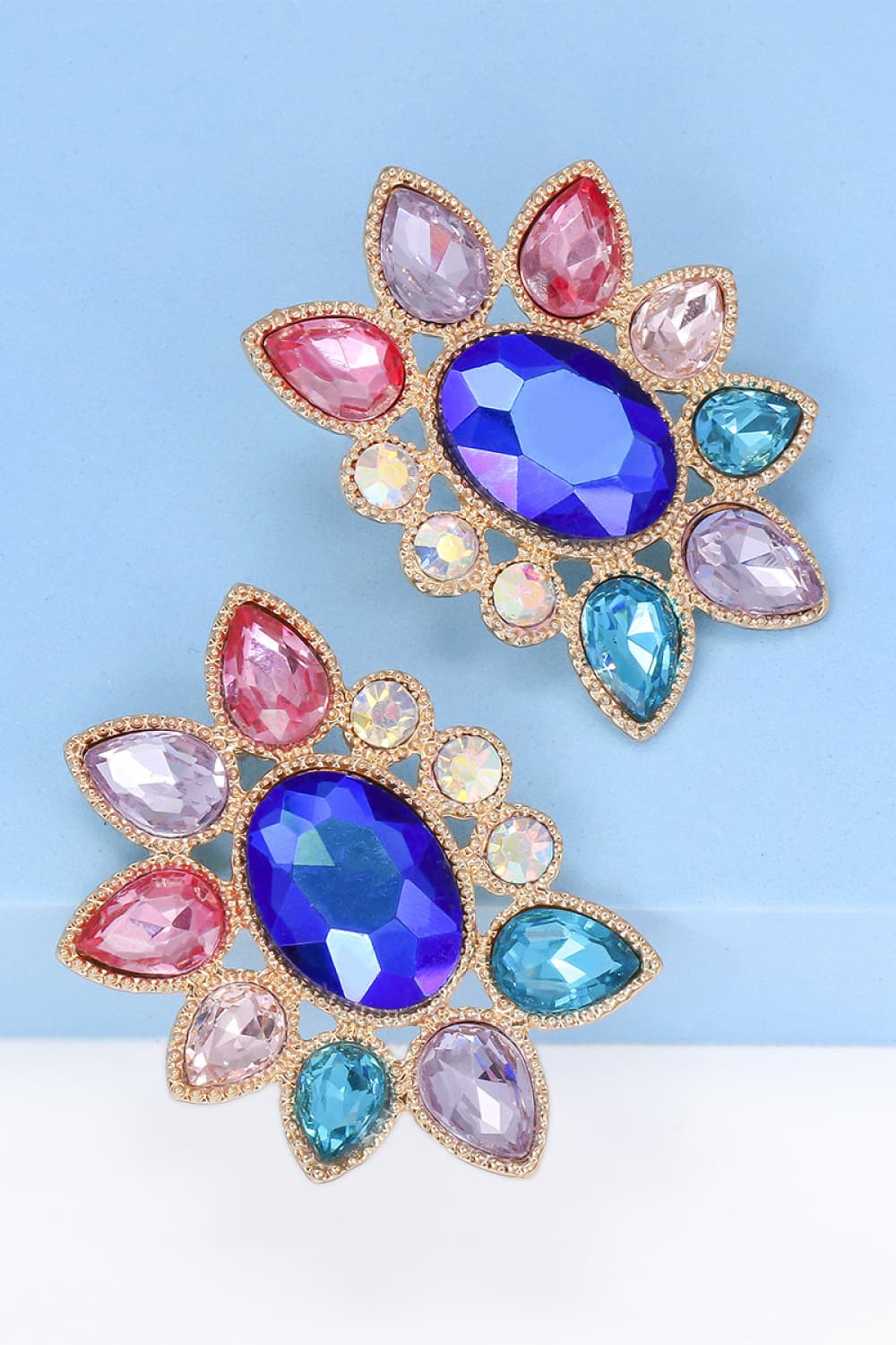 Geometrical Shape Glass Stone Dangle Earrings - AllIn Computer